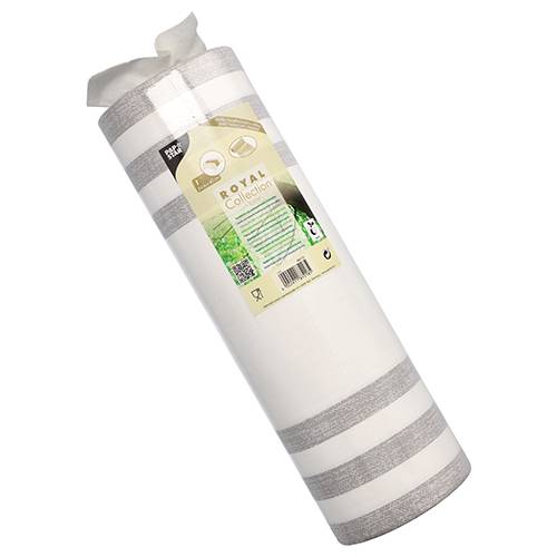 Tischläufer, stoffähnlich, PV-Tissue Mix "ROYAL Collection" 24 m x 40 cm grau "Lines"