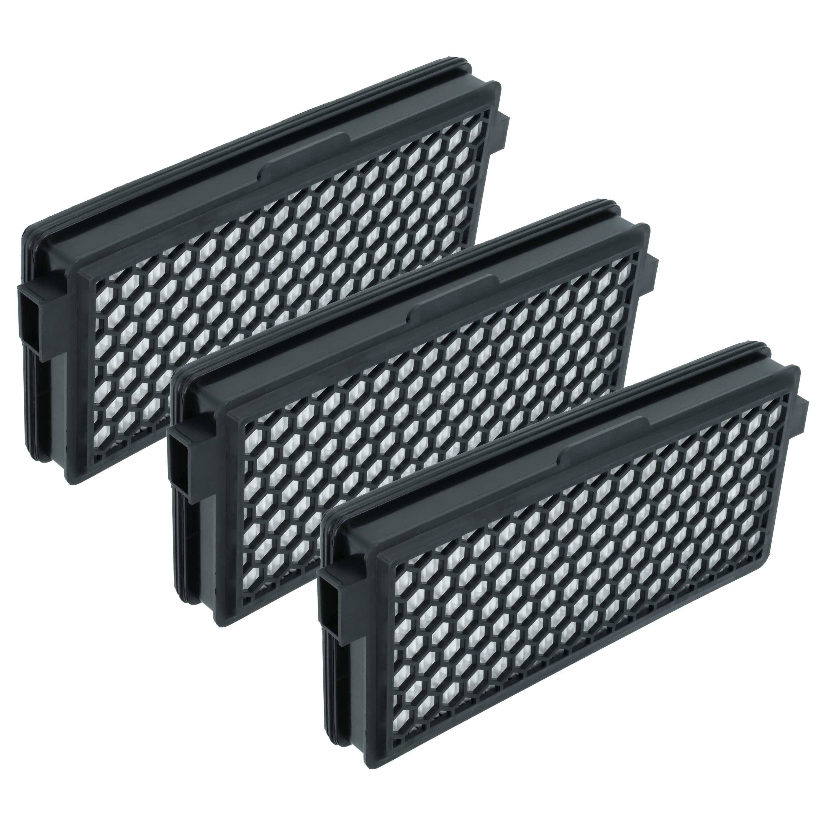 vhbw 3x Staubsaugerfilter Ersatz für Miele SF-AP50, SF-HA50 für Staubsauger - HEPA-Aktivkohlefilter Schwarz Weiß