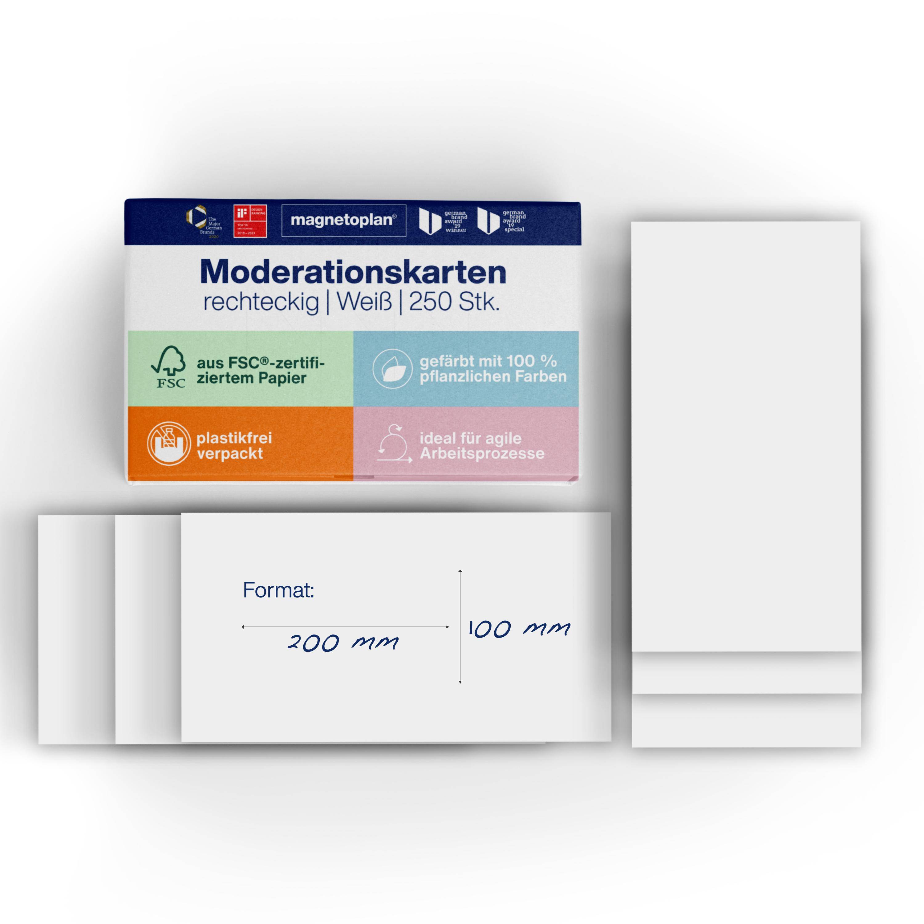 Kommunikationskarten weiß 200x100mm 250St