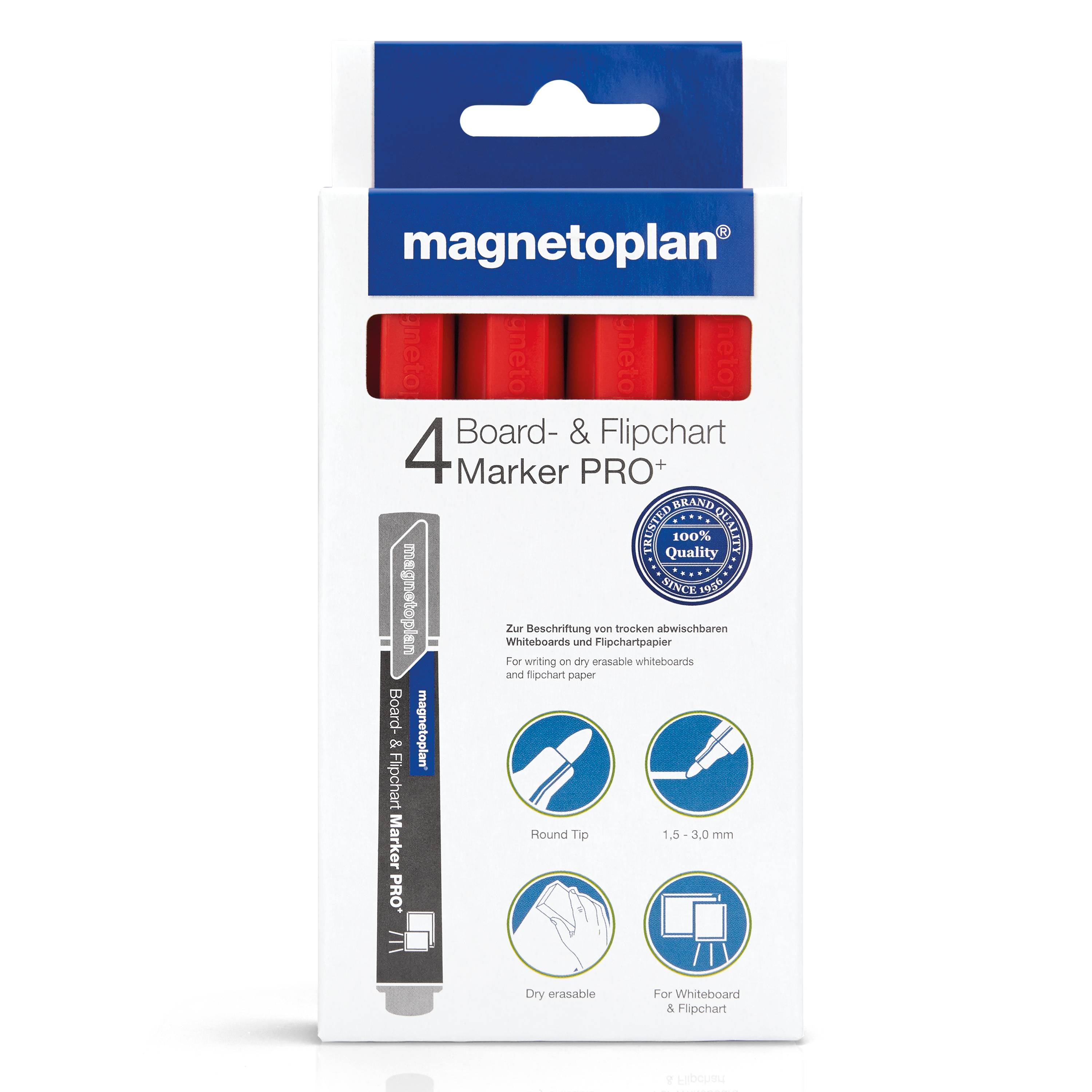 magnetoplan Board- und Flipchartmarker PRO+, rot