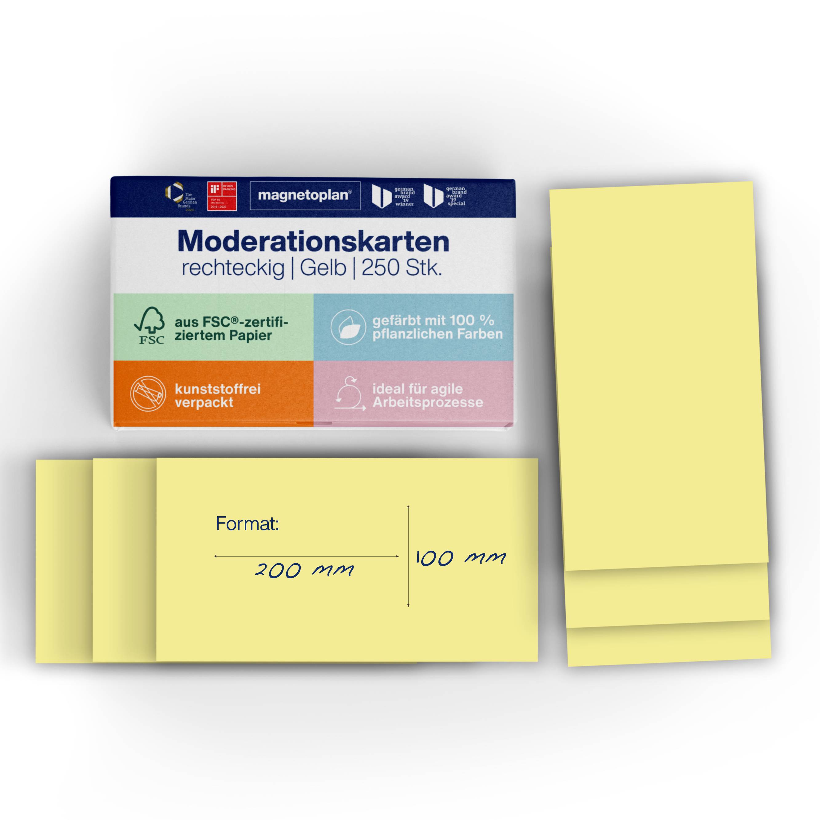 Kommunikationskarten gelb 200x100mm 250St