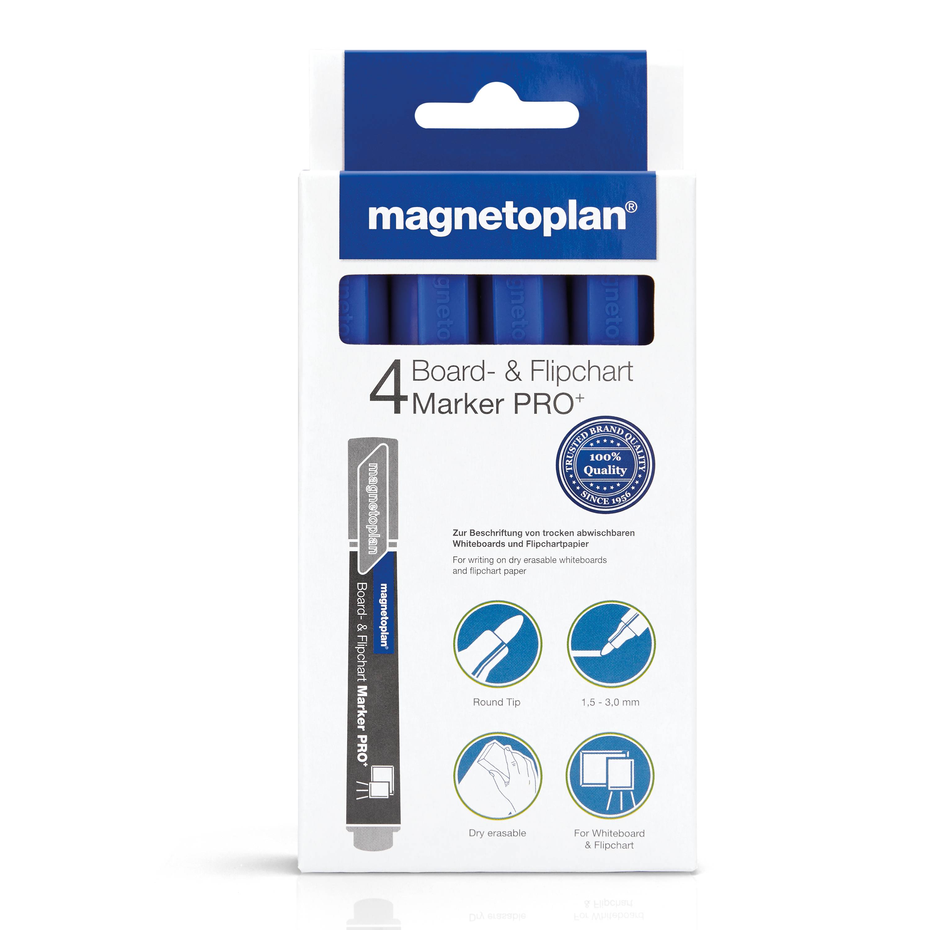 magnetoplan Board- und Flipchartmarker PRO+, blau