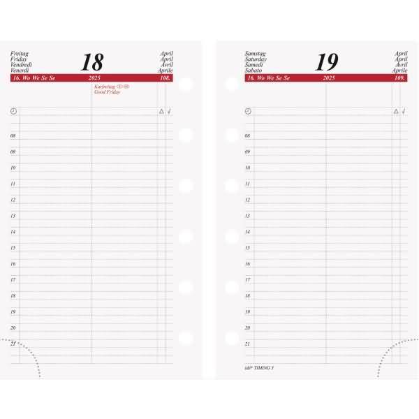 Tageskalendarium Timing 3 1 Tag/Seite 7,6x12,7cm 2025