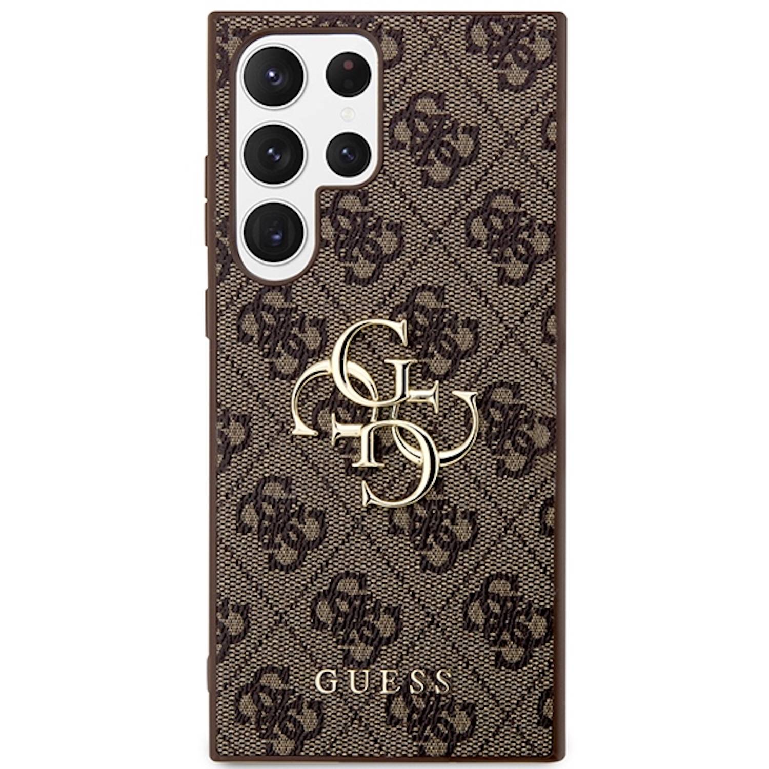 Guess Samsung Galaxy S24 Ultra Schutzhülle Cover 4G Metal Logo Braun