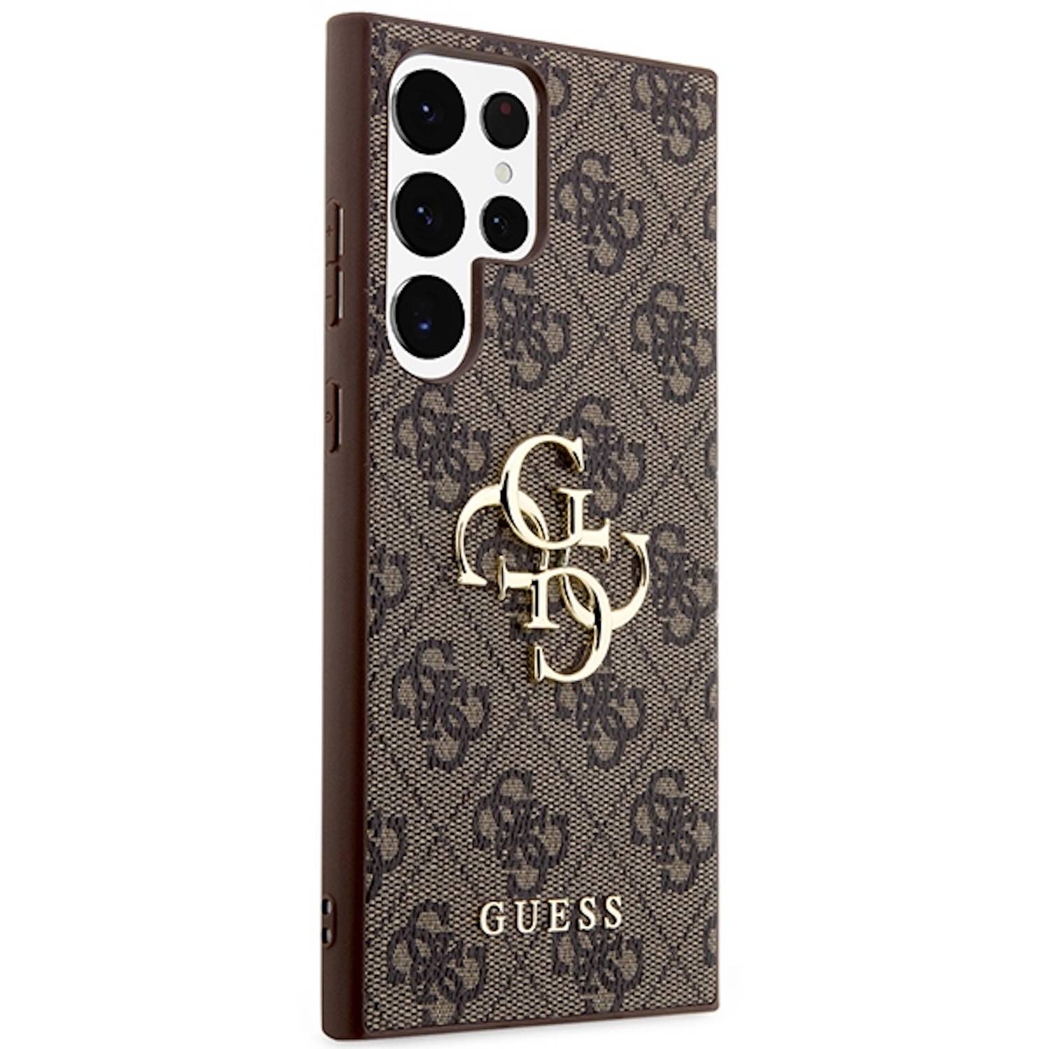 Guess Samsung Galaxy S24 Ultra Schutzhülle Cover 4G Metal Logo Braun
