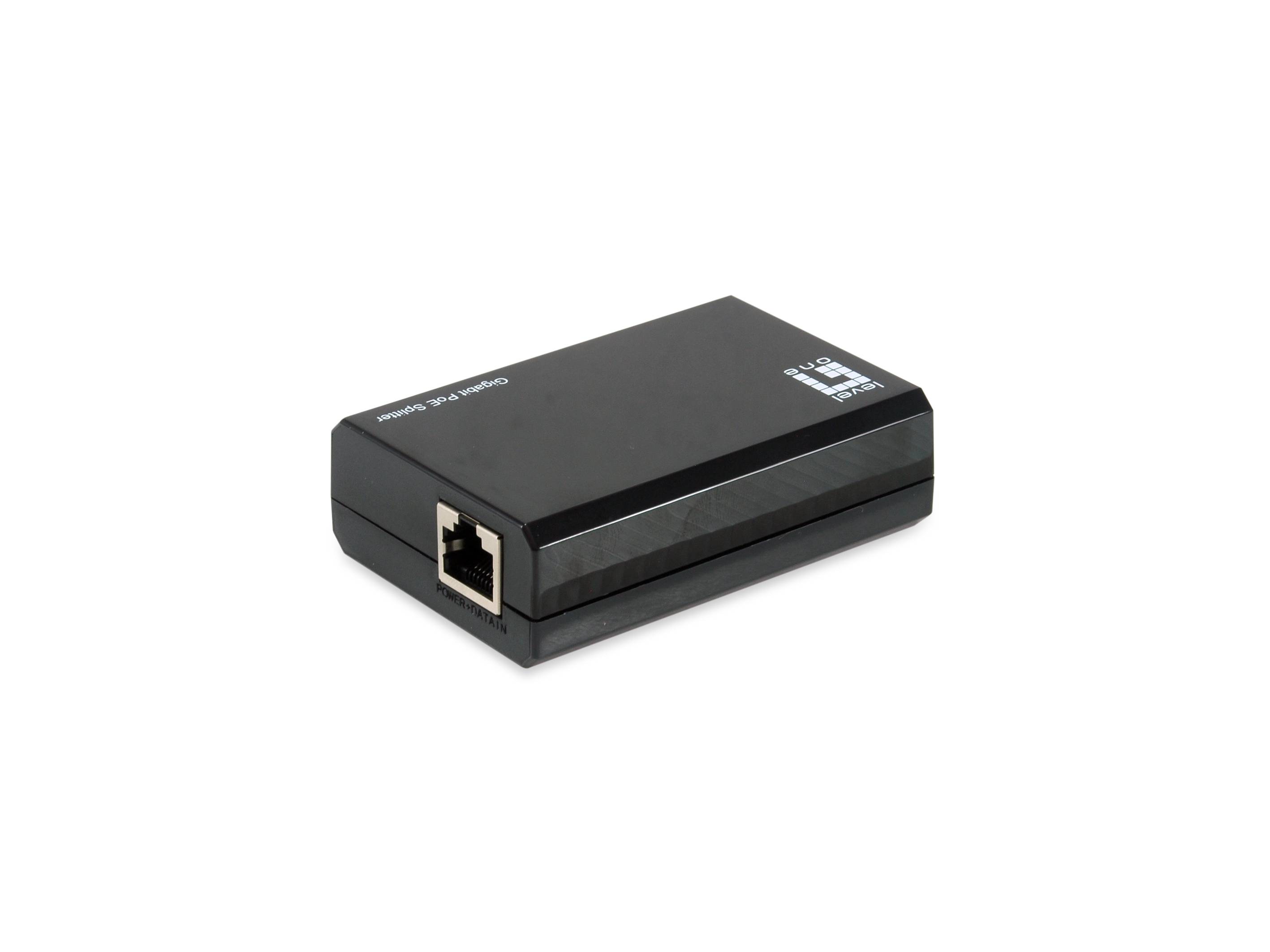LevelOne Gigabit PoE bt to Type-C 3.0 Splitter - 10/100/1000Base-T(X) - Schwarz