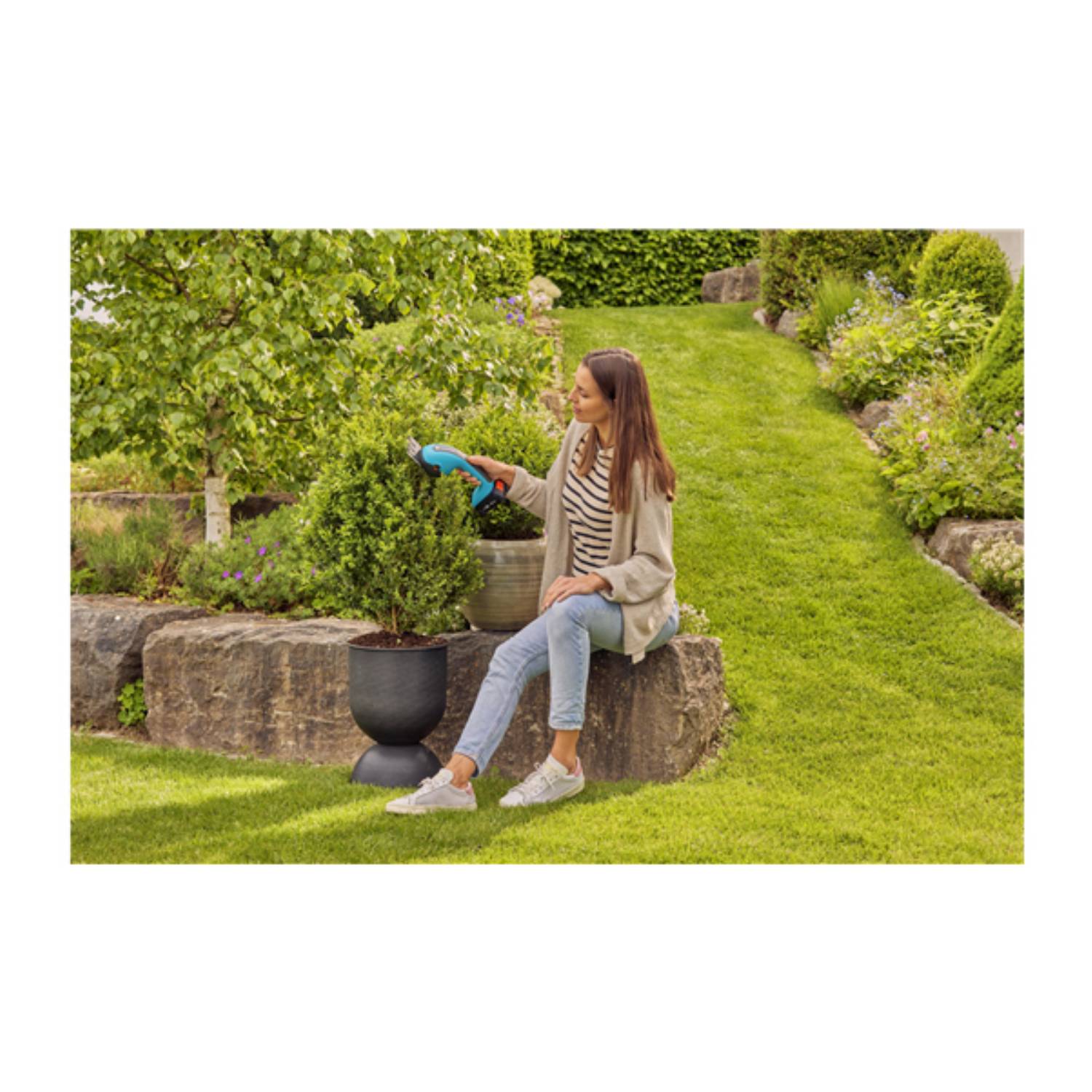 GARDENA 14750-55 Akku Gras- und Strauchschere ohne Akku, ohne Ladegerät