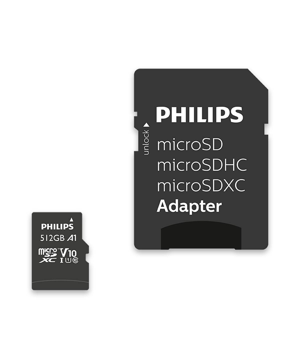 Philips MicroSDXC Card 512 GB Class 10 UHS-I U1 incl. Adapter Extended Capacity SD MicroSDHC
