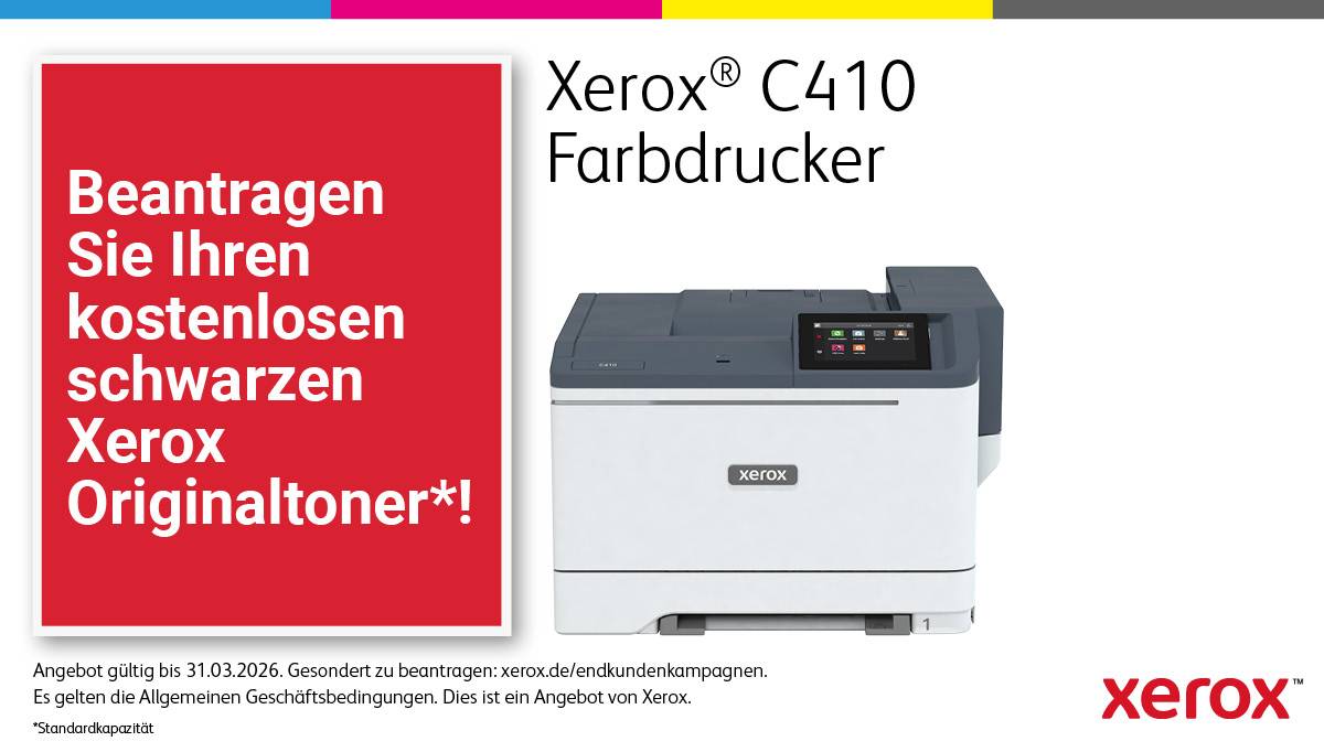 Xerox C410 A4 40 Seiten/Min. Duplexdrucker PS3 PCL5e/6 2 Behälter 251 Blatt - Laser - Farbe - 1200 x 48