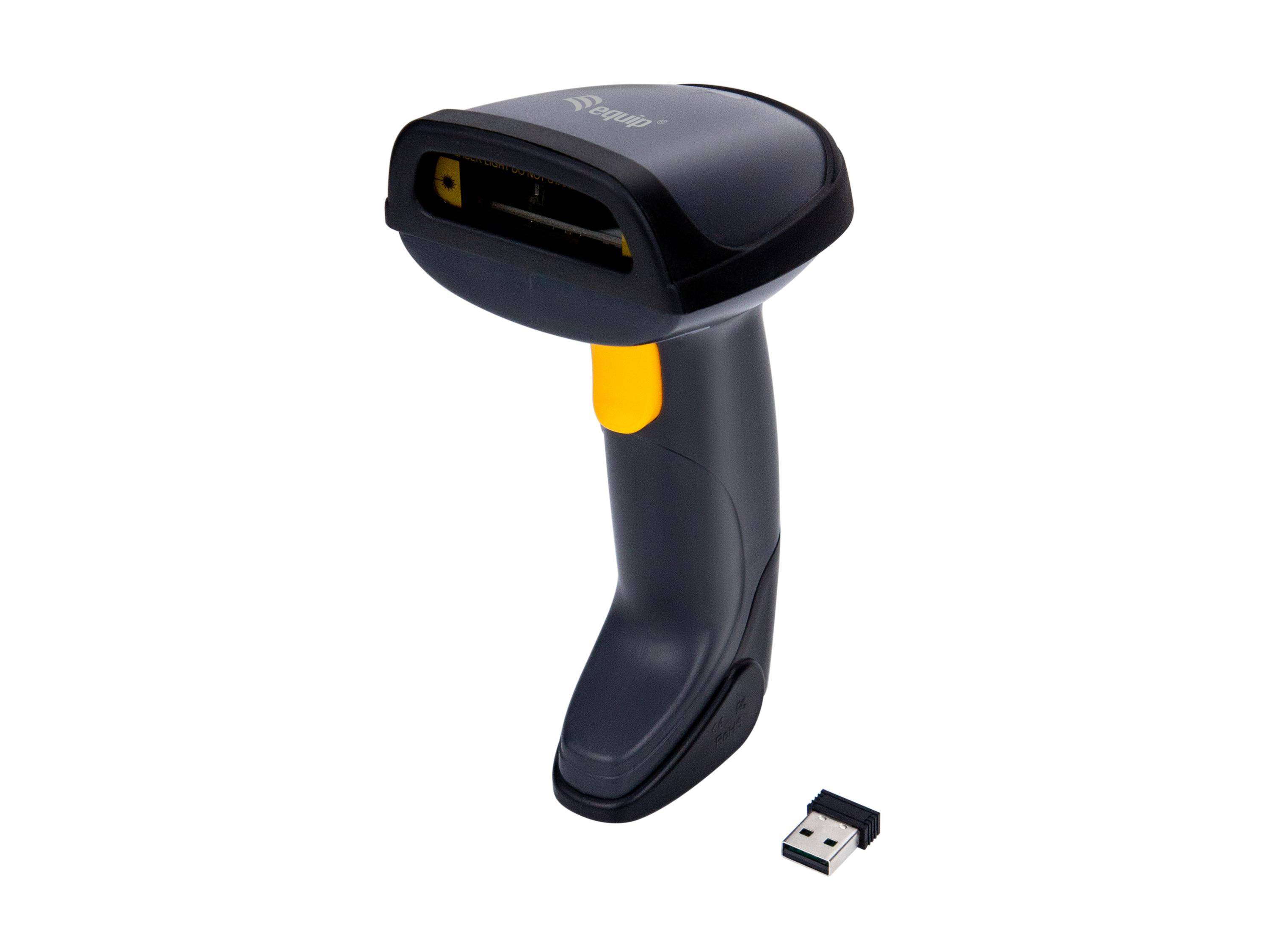 Equip Drahtloser 1D Laser-Barcodescanner, mit Ständer, Tragbares Barcodelesegerät, 1D, LED, Codabar,