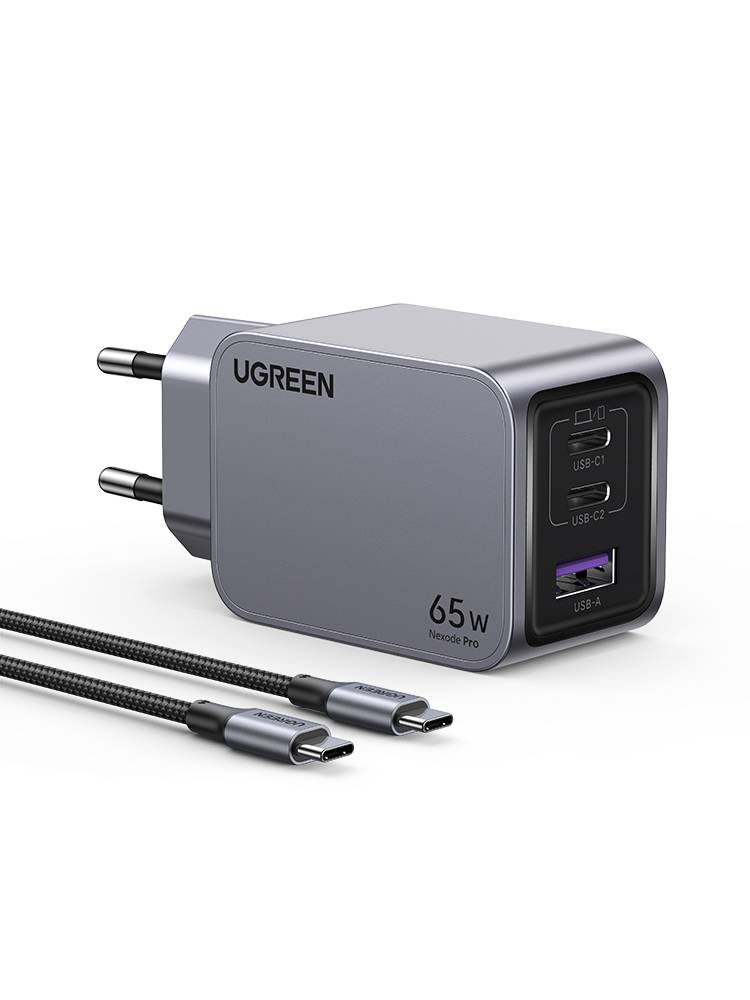 Ugreen Nexode Pro series X755 - Netzteil - GaN - 65 Watt - PD - 3 Ausgabeanschlussstellen (2 x USB-C, USB)