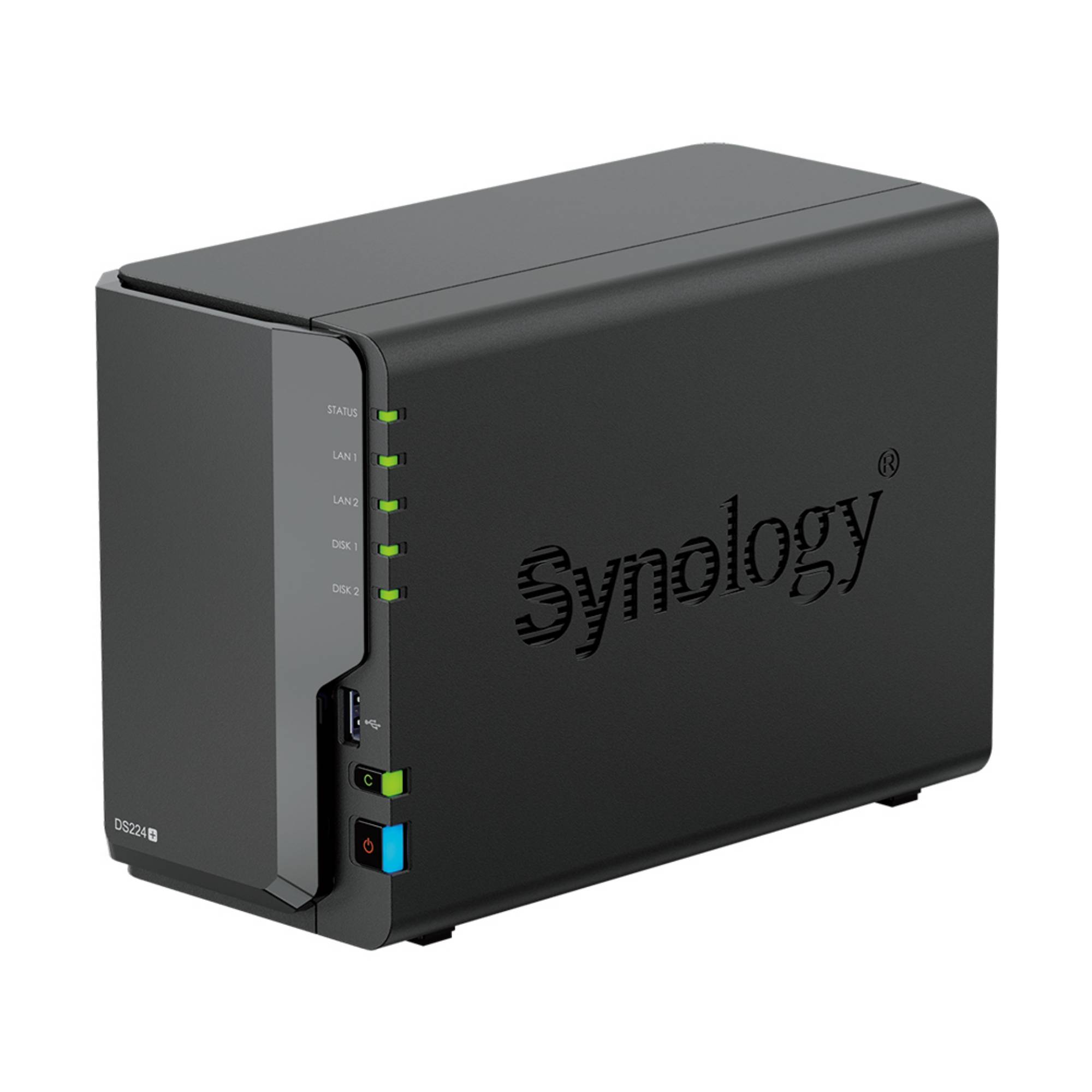 Synology DiskStation DS224+ NAS-Server Gehäuse 0 GB 2 Bay 2x USB 3.2 Gen 1 HUB (USB 3.0), Ein-/Ausschalter, RAID-fähig DS224+