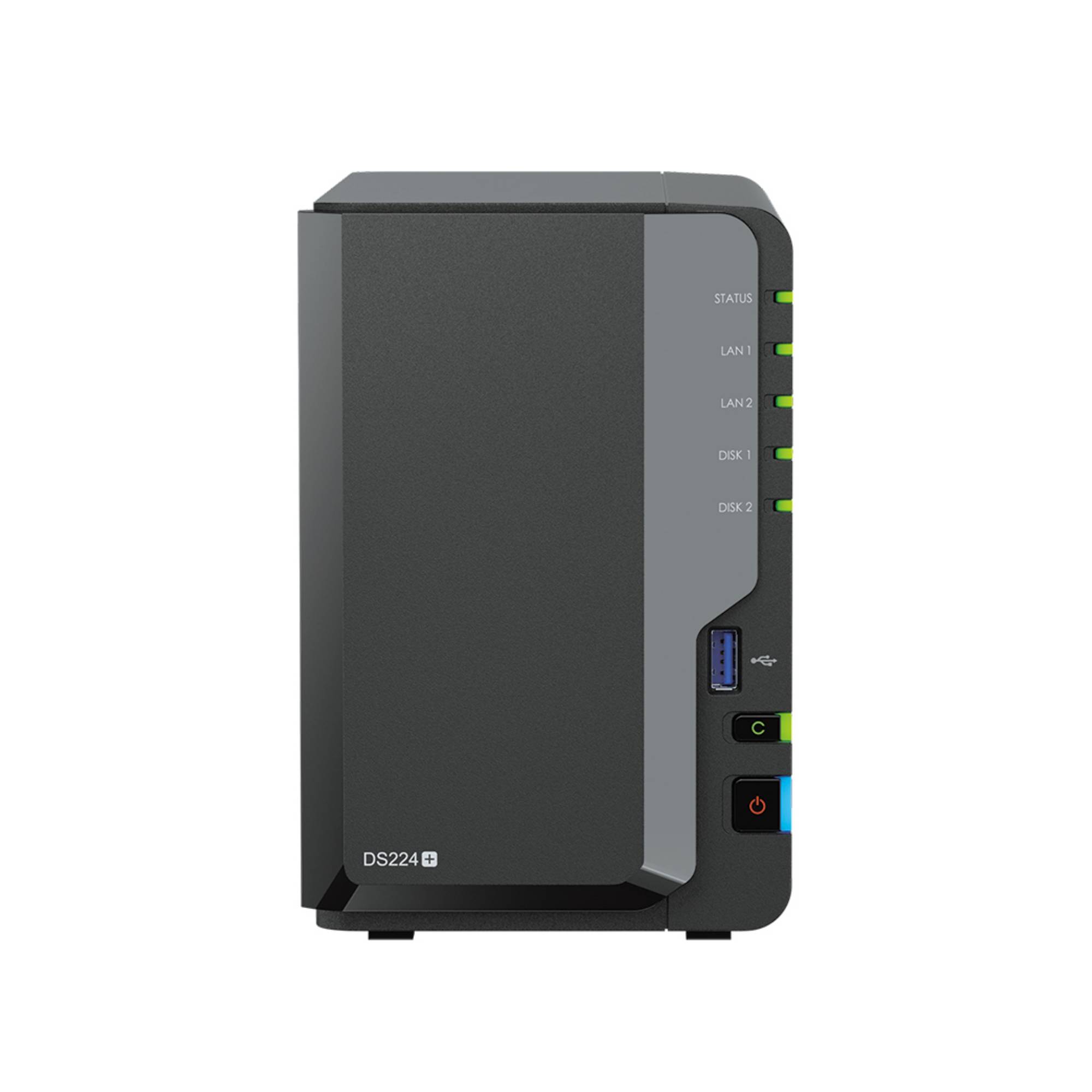 Synology DiskStation DS224+ NAS-Server Gehäuse 0 GB 2 Bay 2x USB 3.2 Gen 1 HUB (USB 3.0), Ein-/Ausschalter, RAID-fähig DS224+