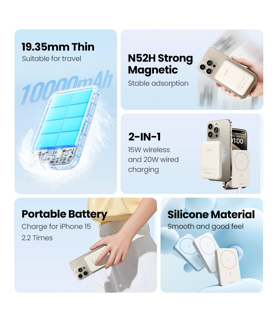 UGREEN PB561 10K Magn. Powerbank beige Telekommunikation, UCC &amp; Wearables Smartphone Zubehör &amp;