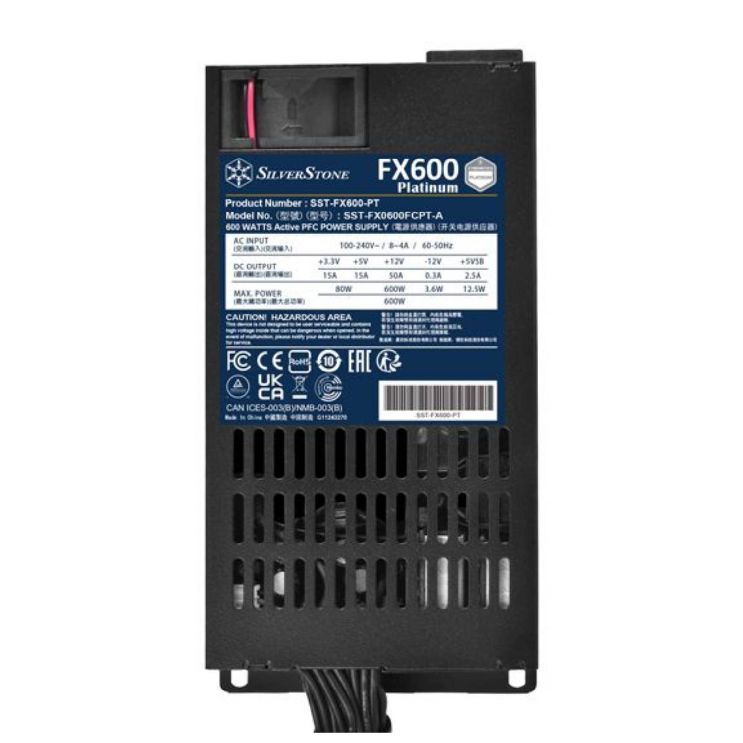 SilverStone SST-Fx600-PT Fx600 Platinum Netzteil - PC-/Server Netzteil - 600 W80
