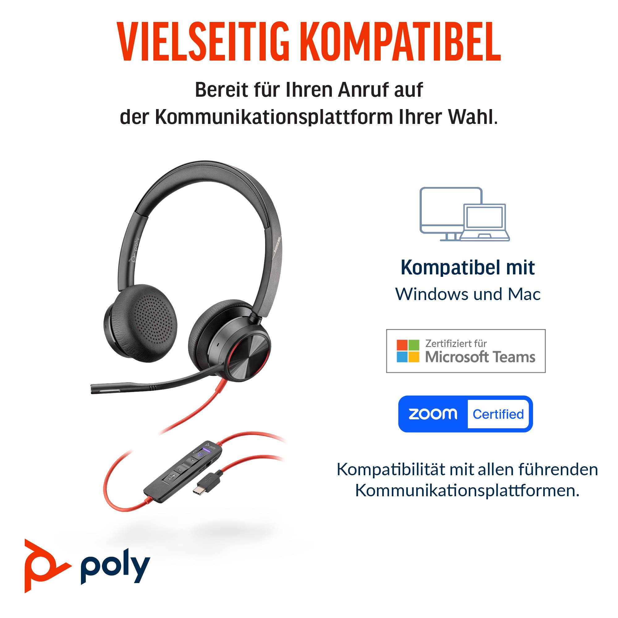 Poly Headset Blackwire C8225 Stereo USB-C/A