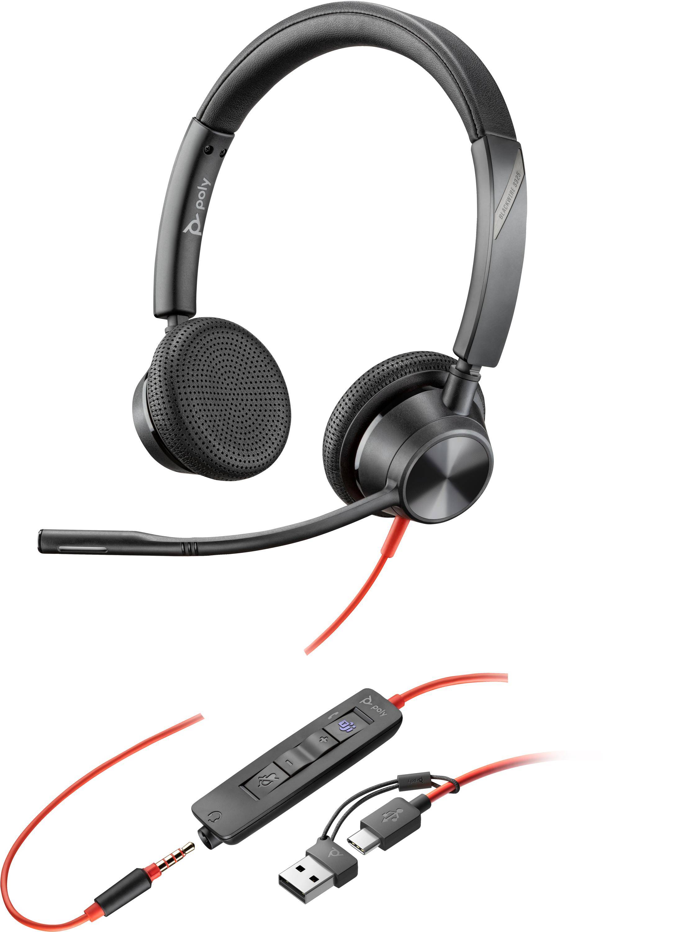 Poly Headset Blackwire C3325-M Stereo USB-C/A & 3,5 mm Teams