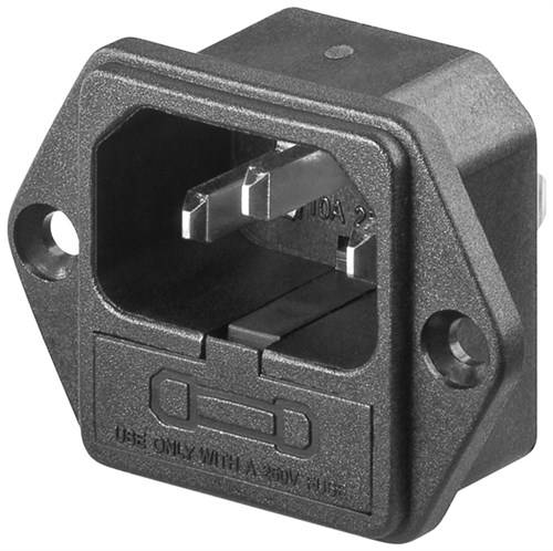 Goobay AC-Einbaustecker mit Sicherungshalter Einbaustecker für Kaltgeräte