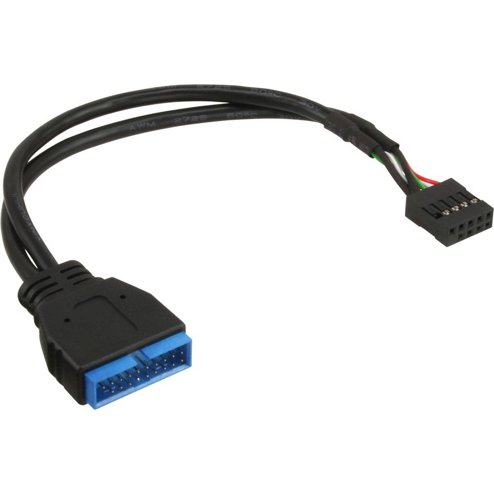 InLine® USB 2.0 zu 3.0 Adapterkabel intern, USB 2.0 Mainboard auf USB 3.0 intern, 0,15m, bulk