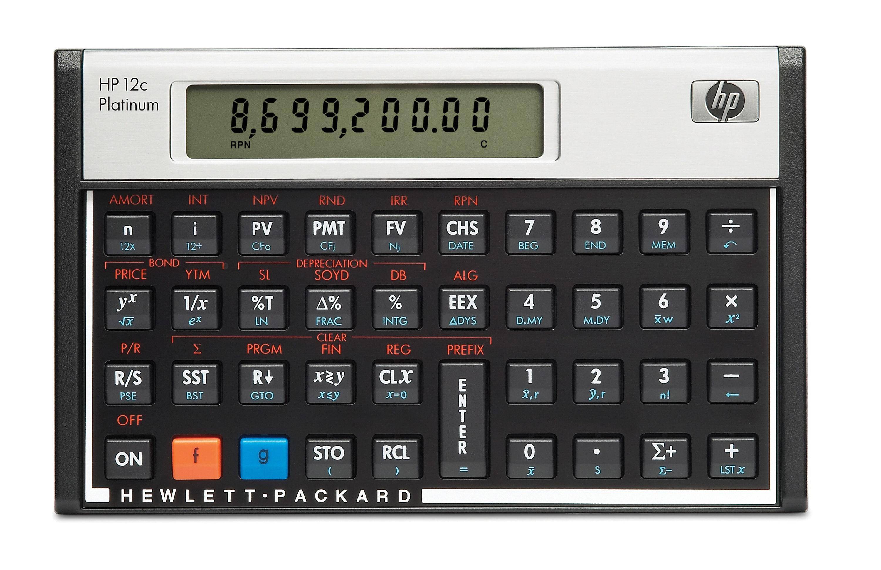 HP - 12c Platinum Finanzrechner schwarz/silber