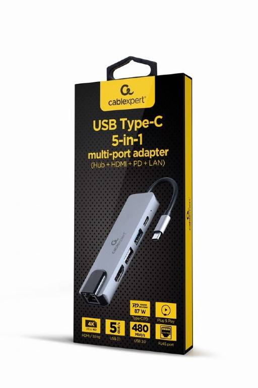 Gembird Cablexpert A-CM-COMBO5-04 - Dockingstation - USB-C 3.1