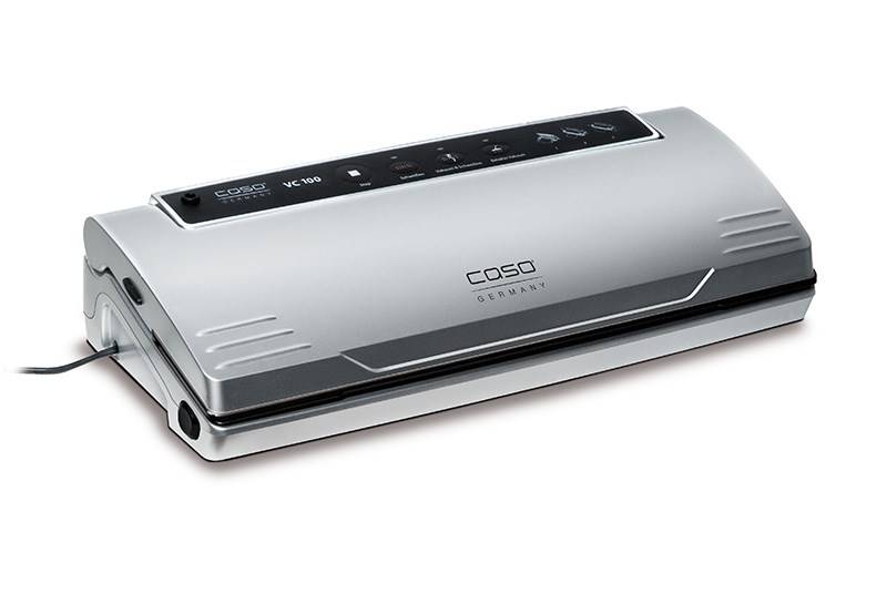 CASO Vakuumierer VC100 | doppelte Schweißnaht | Vakuumstärke regulierbar | Schlauchanschluss | 30 cm Folienbreite | grau