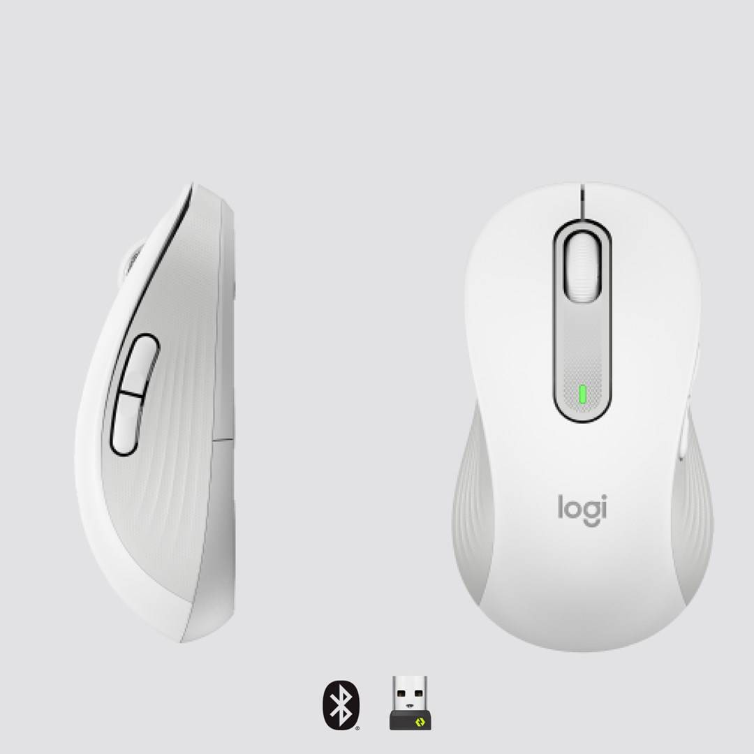 Logitech Signature M650 L LEFT Maus Funk, Bluetooth® Linkshänder Größe: L Optisch Weiß 5 Tasten 4000 dpi