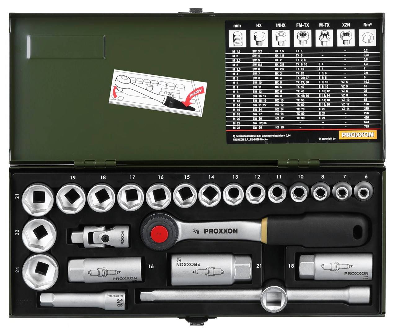 Proxxon Steckschl.-Grt. 3/8" 24tlg.