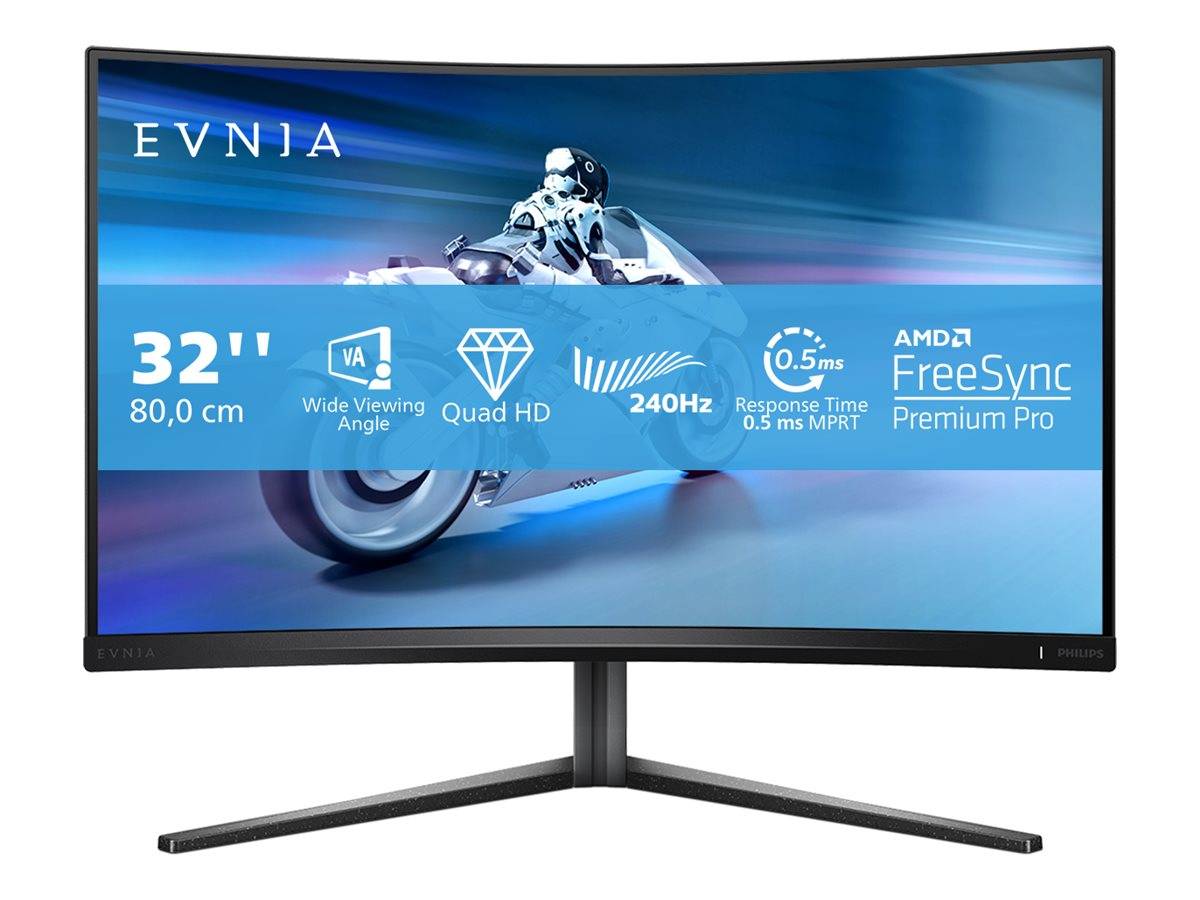 Philips Evnia 5000 32M2C5500W LED-Monitor Gaming Curved 81,3 cm 32" 31.5" sichtbar 2560 x 1440 QHD @ 240 Hz VA 500 cd/m² 4000:1 DisplayHDR 400 0,