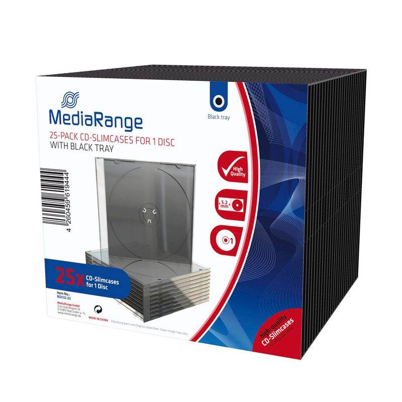 MEDIARANGE CD Slimcase 1Disc Black 25 R Leerhüllen Kapazitaet LEER