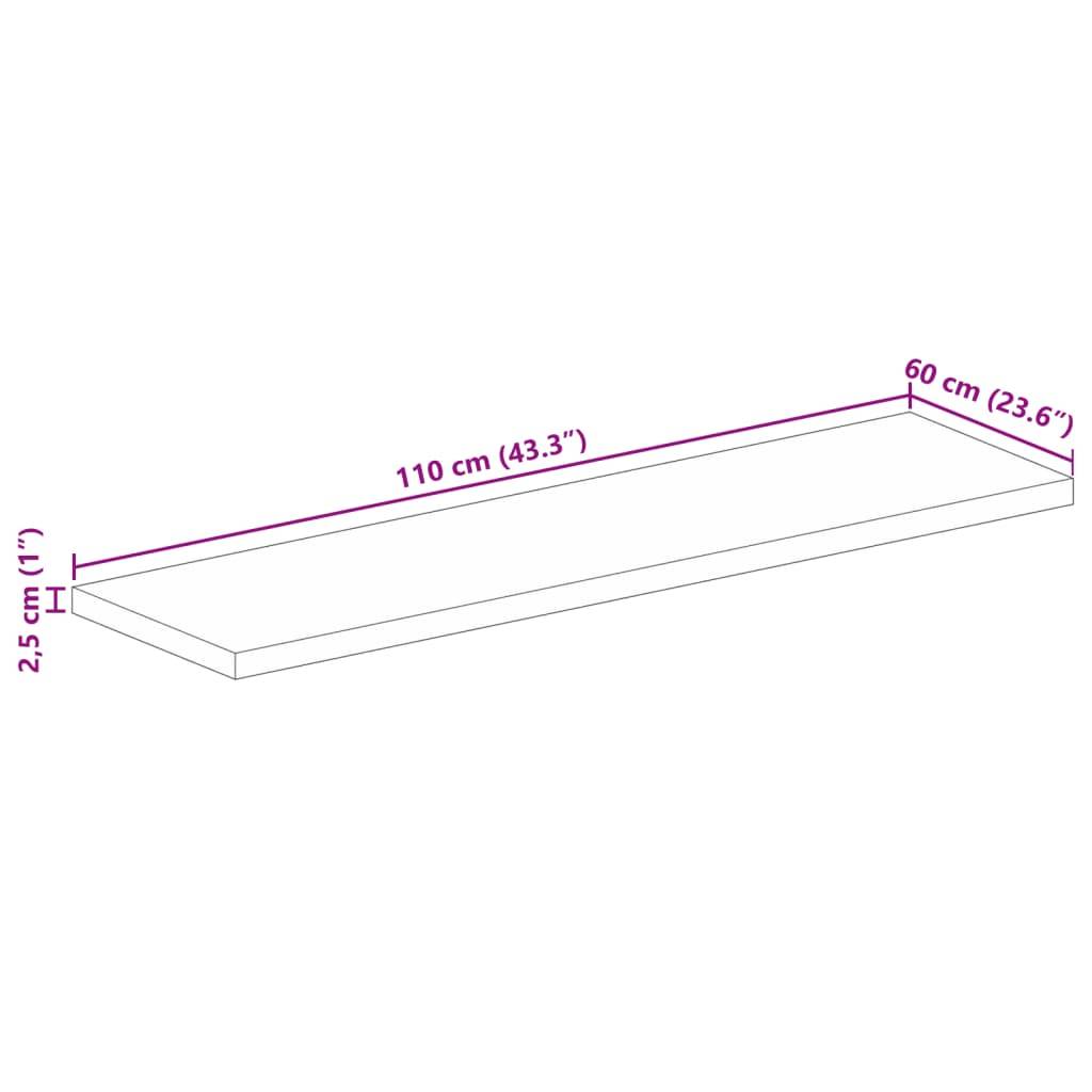 vidaXL Tischplatte 110x60x2,5 cm Rechteckig Massivholz Akazie