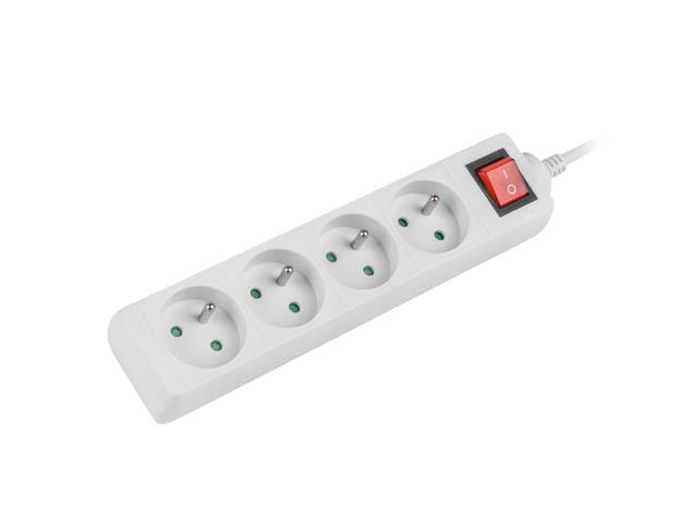 Power Strip 4 Outlets With Switch White - Steckdosenleiste
