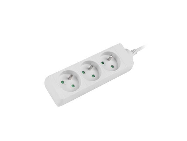 Lanberg PS0-03E-0150-W - 1,5 m - 3 AC-Ausgänge - Indoor - Typ E (FR) - Weiß - 10 A