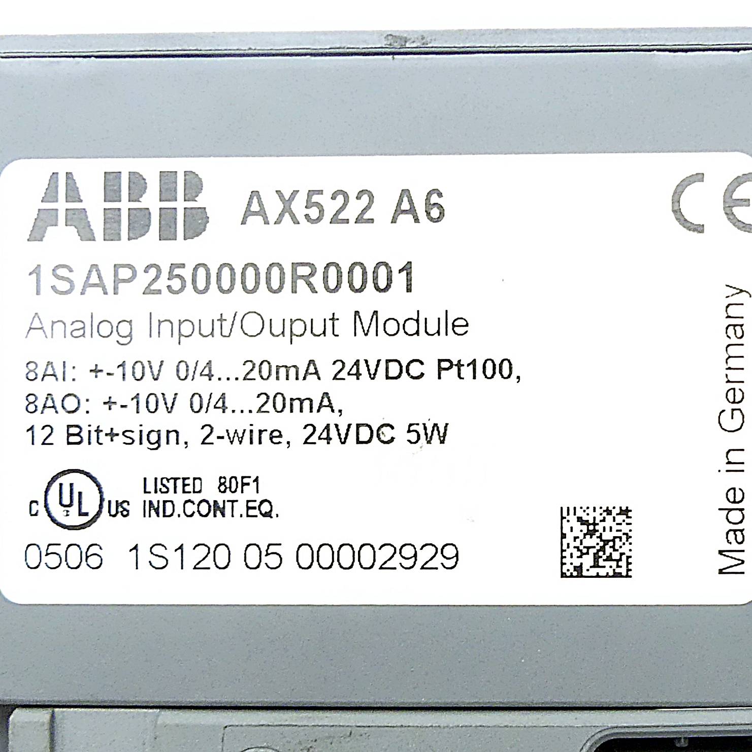 ABB AX522 A6, 1x
