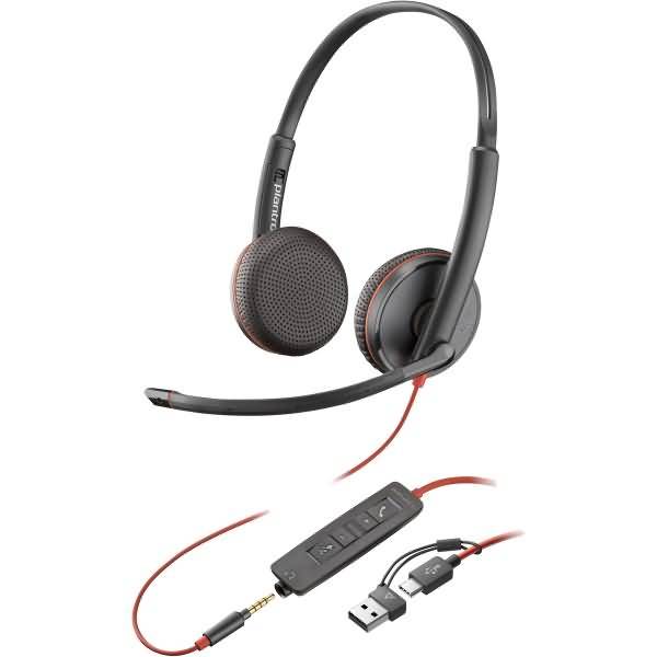 Poly Headset Blackwire C3225 Stereo USB-C/A & 3,5 mm