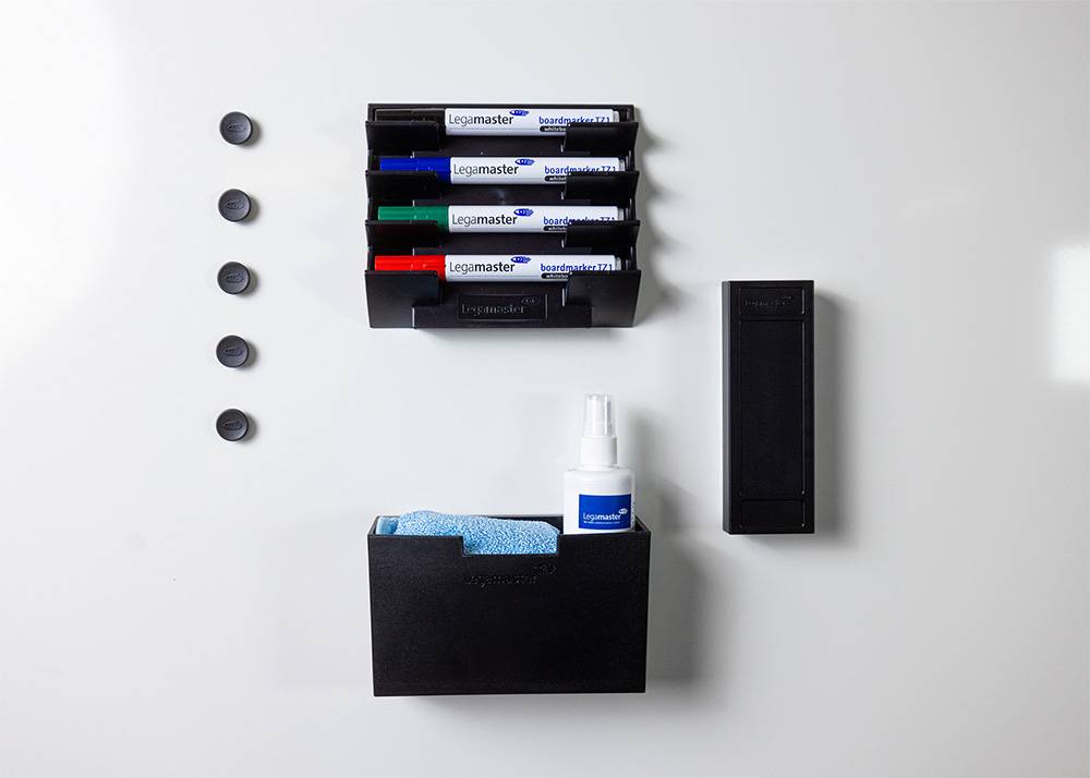 Markerhalter für 4 Marker waagerecht magnethaftend schwarz