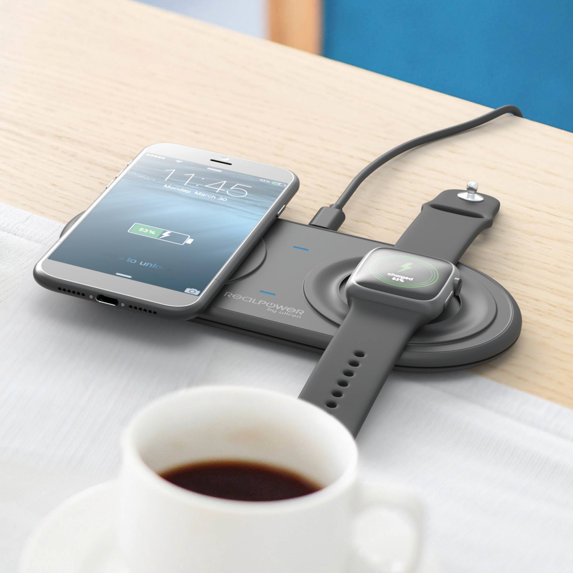 RealPower ChargeAIR Duo, Drinnen, USB, Schwarz