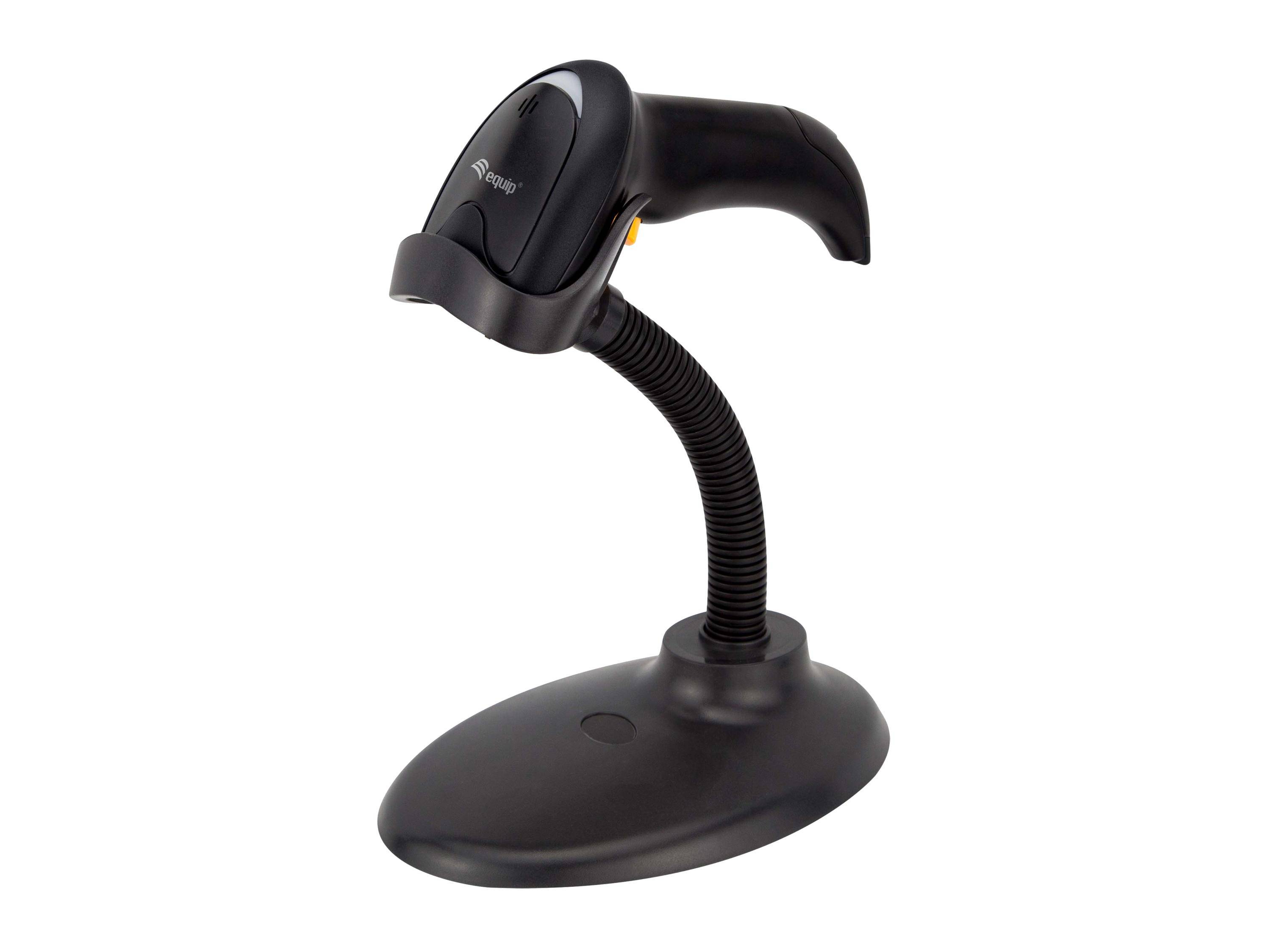 Equip USB 1D Laser-Barcodescanner, mit Ständer, Tragbares Barcodelesegerät, 1D, Laser, Codabar, Code