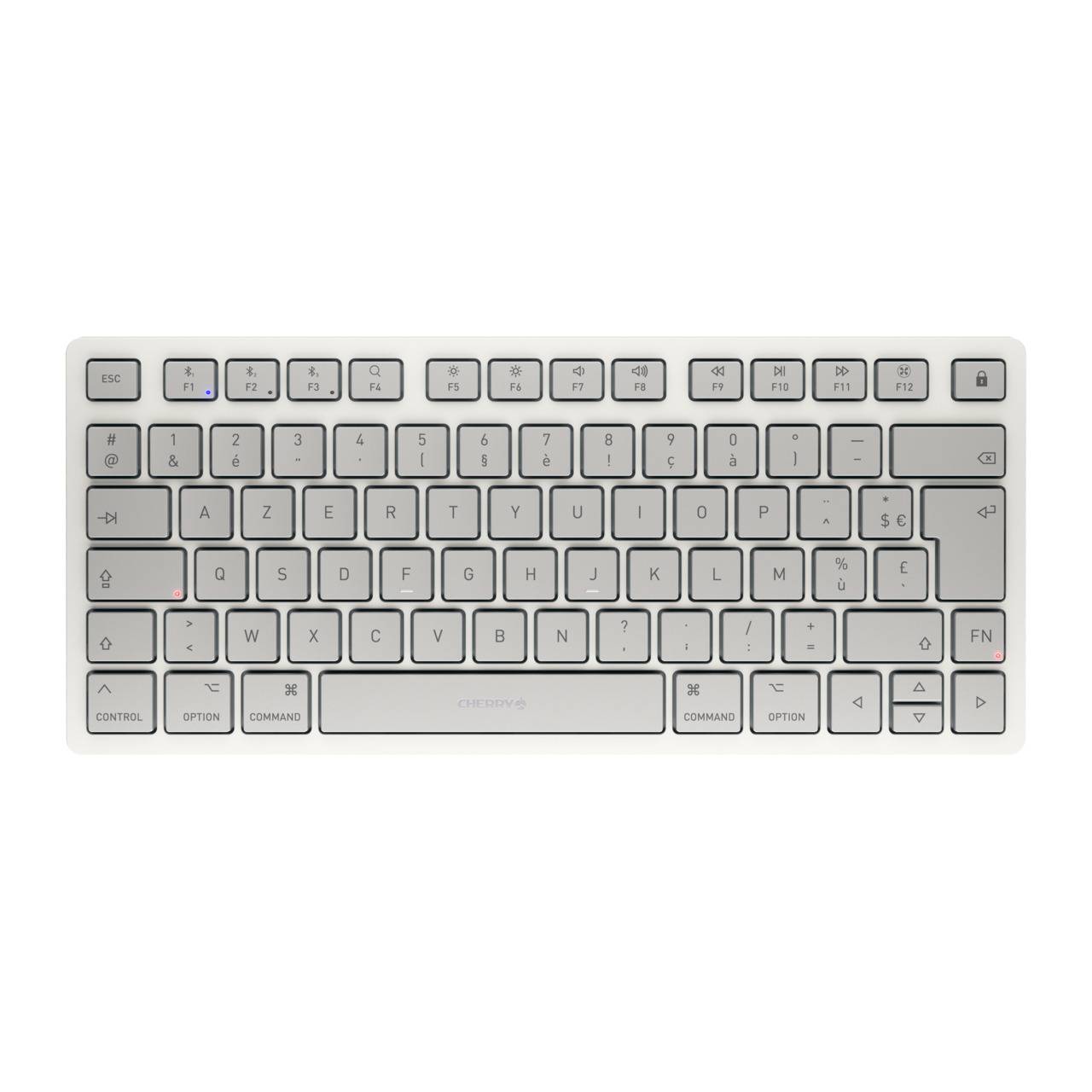 Cherry KW 7100 MINI BT for MAC, 75%, Kabellos, Bluetooth, Scherenschalter, AZERTY, Weiß