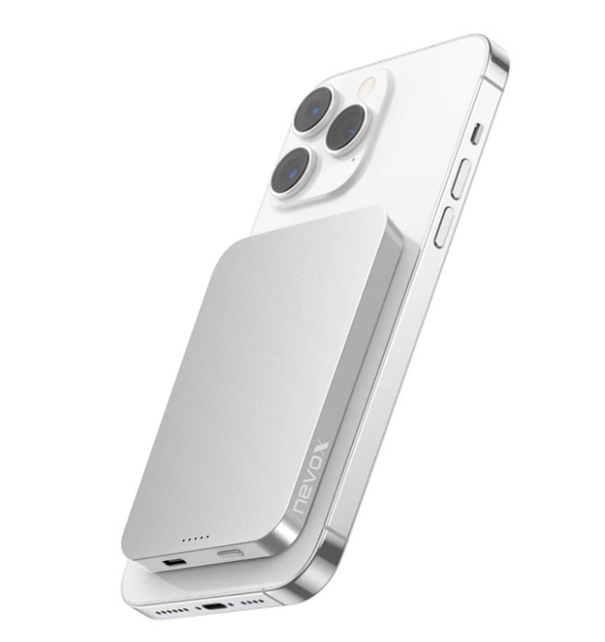 nevox Powerbank Magnetic 5.000mAh 15W MagSafe silber - Silber