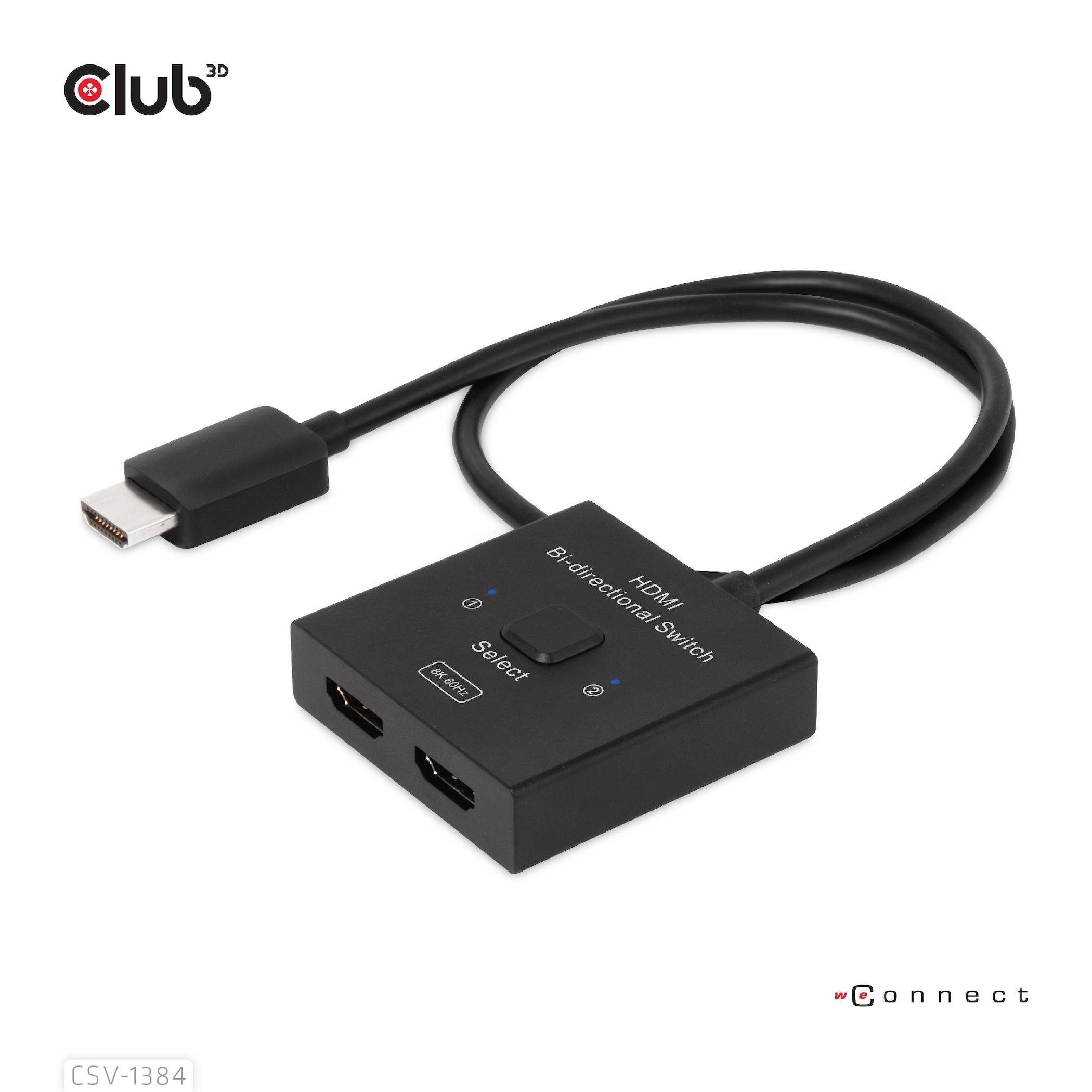 Club 3D CSV-1384 2-Port KVM-Umschalter - Video-Eingang HDMI
