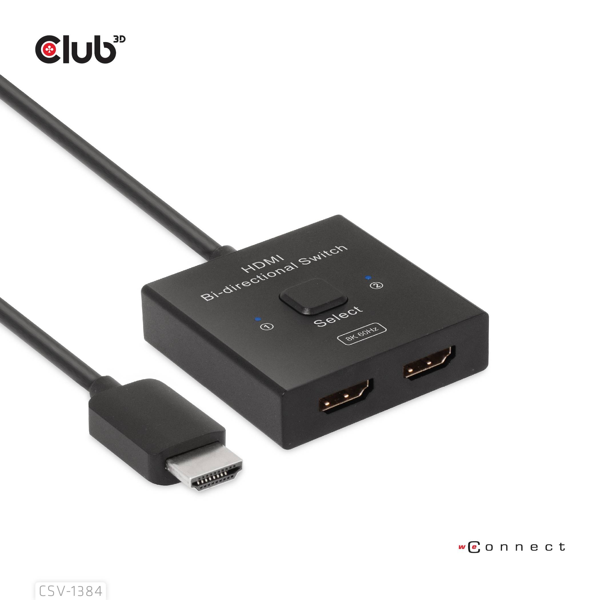 Club 3D CSV-1384 2-Port KVM-Umschalter - Video-Eingang HDMI