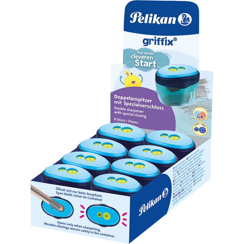 Display Doppel-Dosenspitzer Griffix, Ø8/11mm, blau PELIKAN 300008247