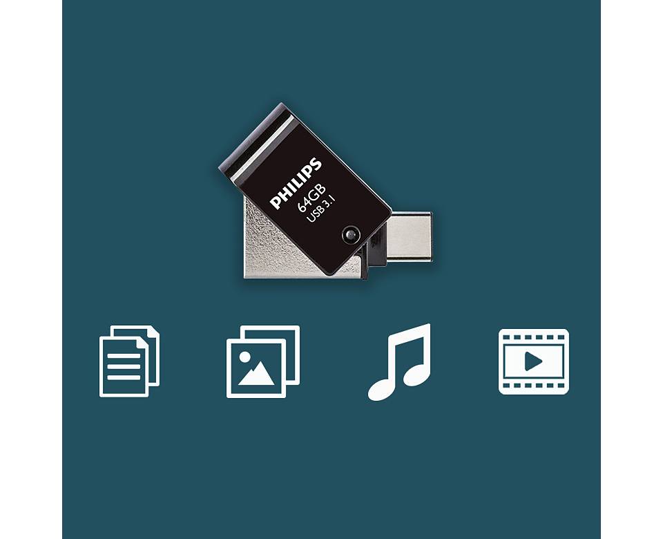 Philips FM64DC152B - USB-Flash-Laufwerk - 64 GBUSB 3.1 / USB-C