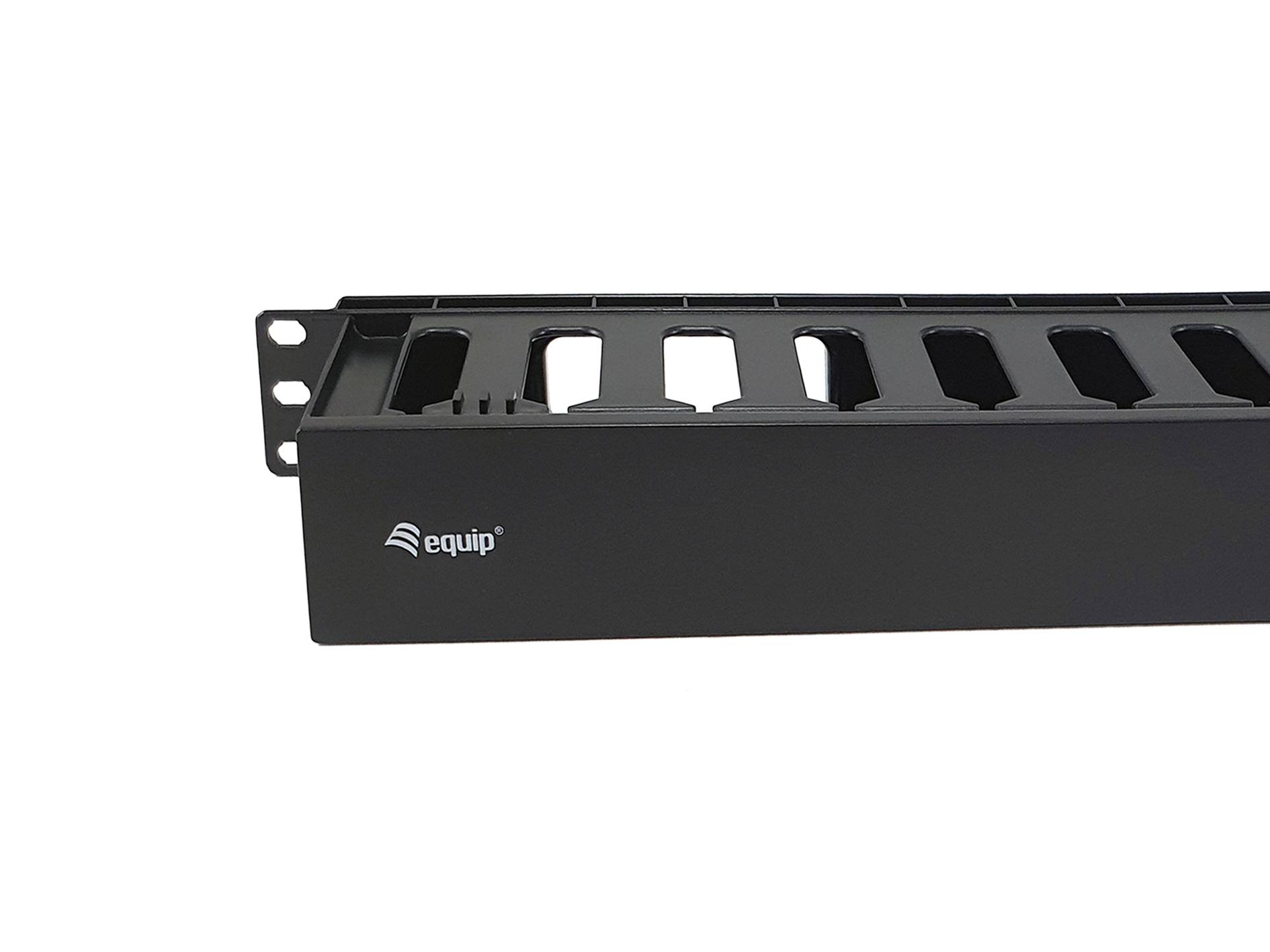 Equip 19 Rack Mount Kabelmanagement-Panel, Schwarz Multimedia-Technik