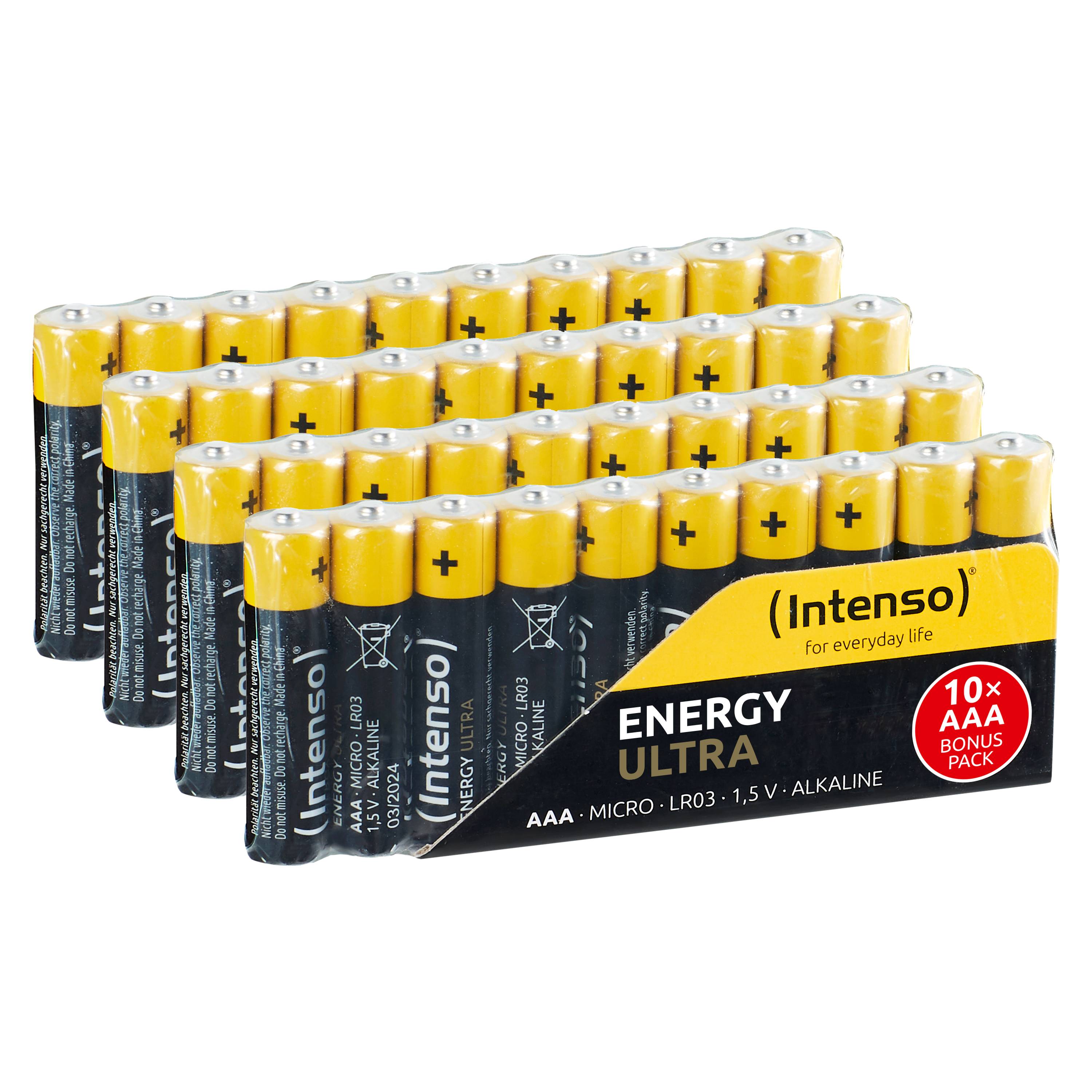 Intenso 7501510 - Energy Ultra Alkaline Batterie AAA Micro 40er-Pack - Batterie - Einwegbatterie - AAA