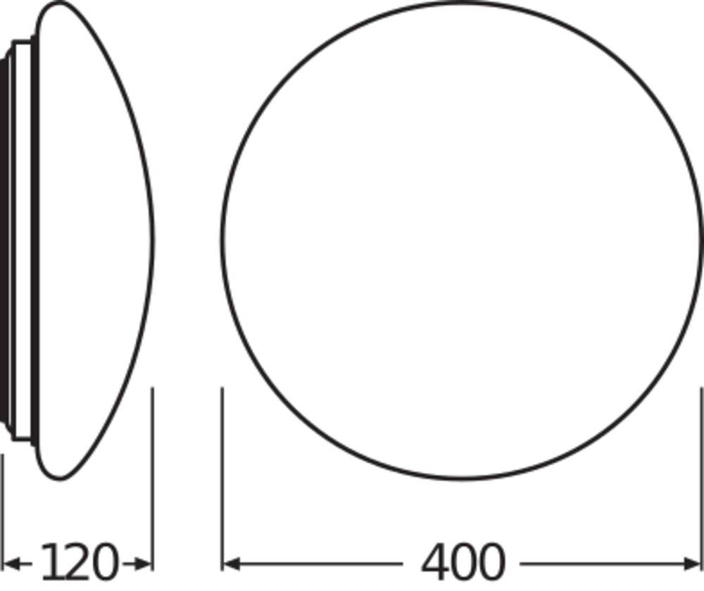 LEDV SF CIRCULAR IP44 weiss D=400mm 24W 1920lm 4000K HF-Sensor 22000h Techn.Licht/Wohnraum