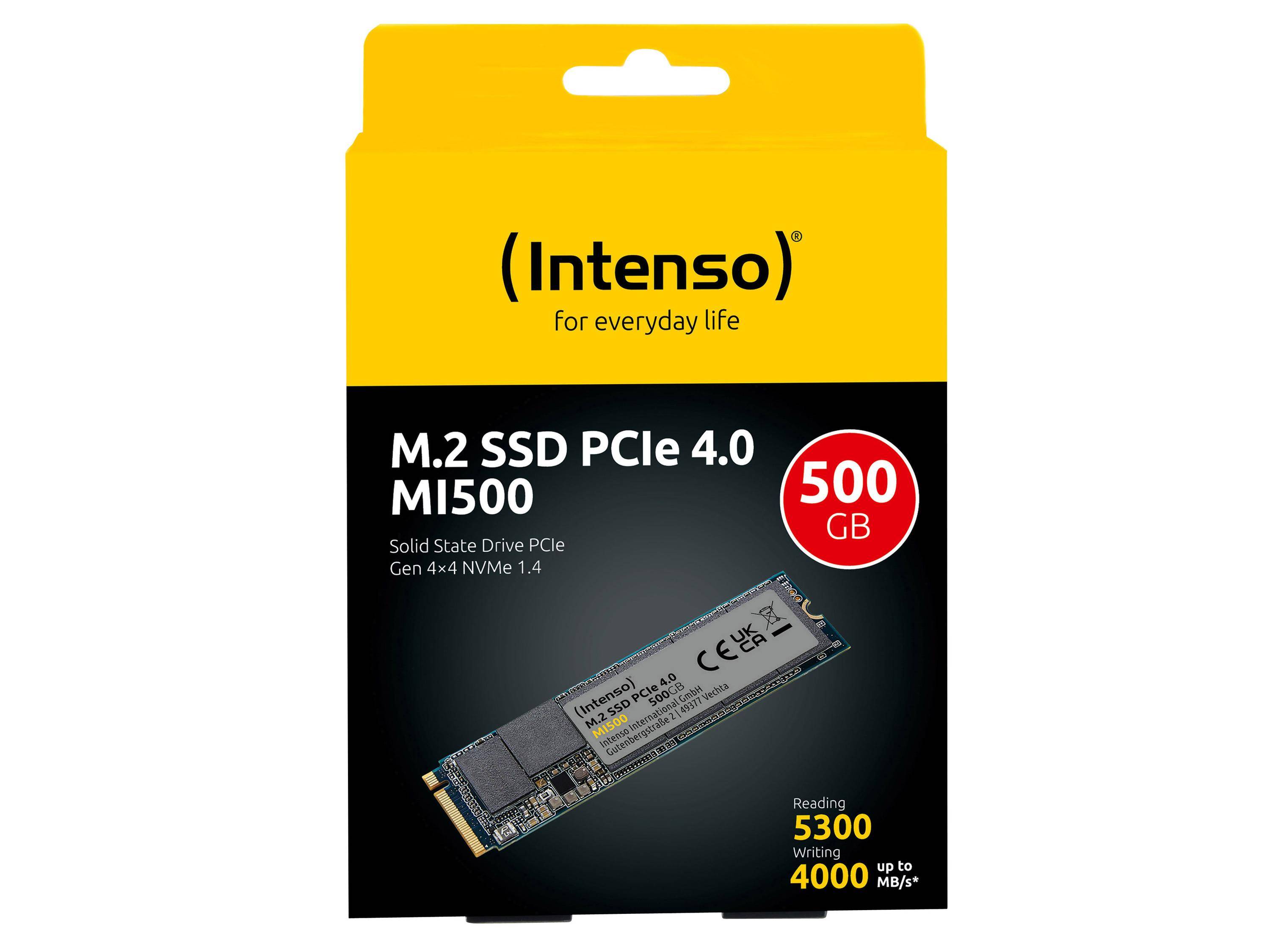 Intenso 500GB Interne M.2 PCIe NVMe SSD 2280 PCIe NVMe 4.0 x4 Retail 3836450