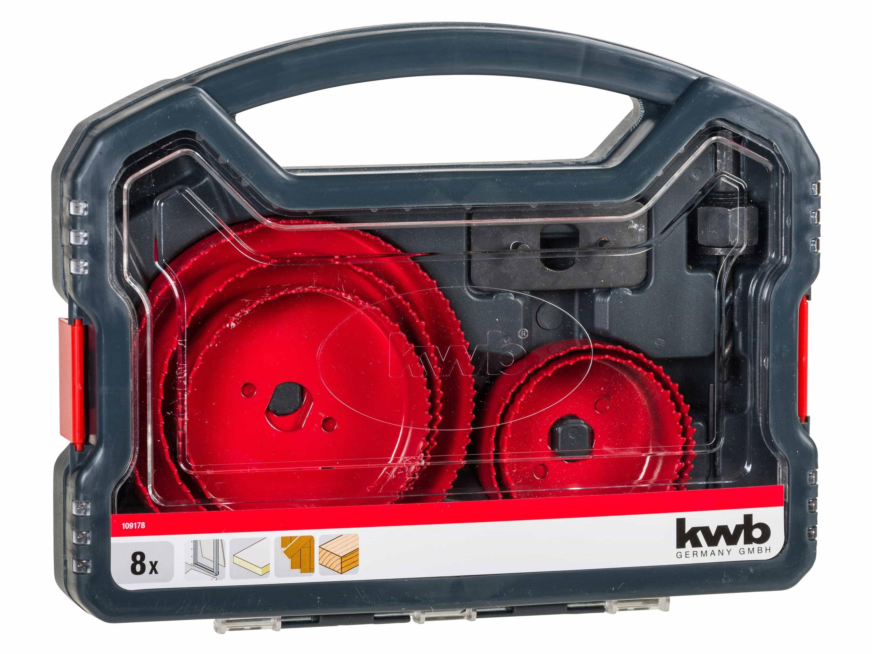 kwb 109178 Lochsägen-Set 8teilig 68 mm, 76 mm, 89 mm, 102 mm, 127 mm 8 St