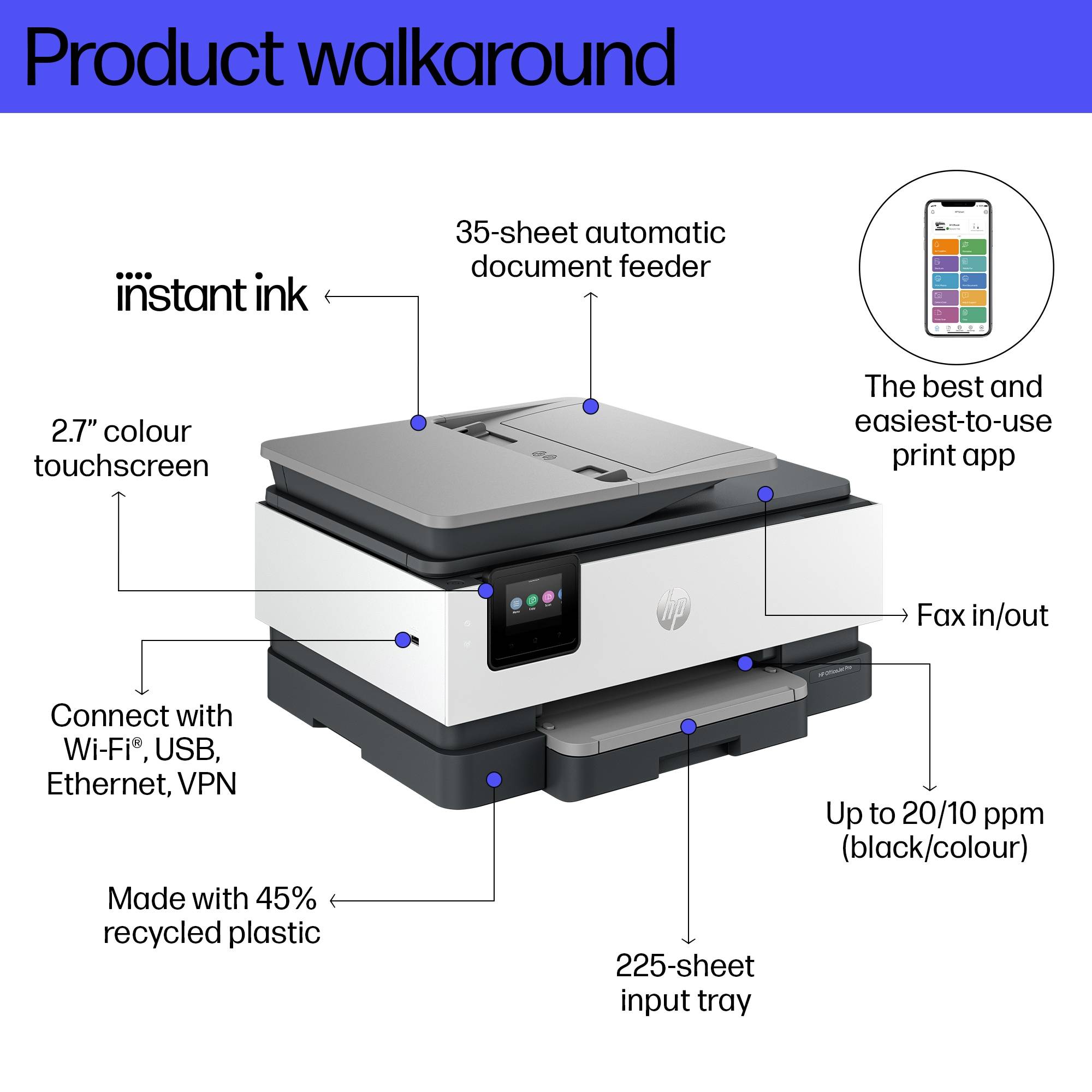 HP Officejet Pro 8134e All-in-One - Multifunktionsdrucker - Farbe - Tintenstrahl - Legal (216 x 356